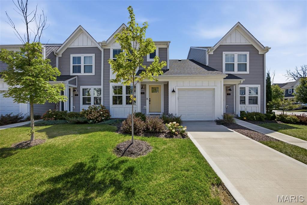 Enjoy stylish, low-maintenance living in the popular Streets of Caledonia community! This 2-bedroom, 2.5-bath townhome offers a bright, open floor plan, thoughtful updates, and plenty of flexibility with an unfinished lower level ready for future expansion. The main level is designed for easy everyday living and
entertaining, with luxury vinyl plank flooring connecting the spacious living and dining areas to the kitchen. The kitchen features stainless steel appliances, ample cabinetry, and a pantry, while access to the backyard extends the living space outdoors. Step outside from the kitchen to enjoy convenient access to the backyard, while an attached one-car garage and main-floor half bath add everyday functionality. Upstairs, two spacious bedrooms each offer the privacy of their own full bath, creating an ideal setup for guests, roommates, or a dedicated home office. The primary bedroom also features a custom closet system, while newer carpeting adds a fresh feel throughout the upper level. Even better, the laundry is conveniently located upstairs between the bedrooms—no carrying baskets between floors. The full unfinished basement provides excellent storage today and exciting possibilities for tomorrow, with rough-in plumbing for an additional bathroom and an egress window offering potential for a future third bedroom and additional finished living space. Residents of Streets of Caledonia enjoy a community designed around recreation and low-maintenance living, with amenities including a clubhouse, pool, pickleball courts, green space, and more, while lawn care and snow removal provide added convenience. Located within the Wentzville School District with quick
access to Highway 40/64, shopping, dining, parks, and nearby recreation, this move-in-ready townhome offers an easy lifestyle with room to grow.