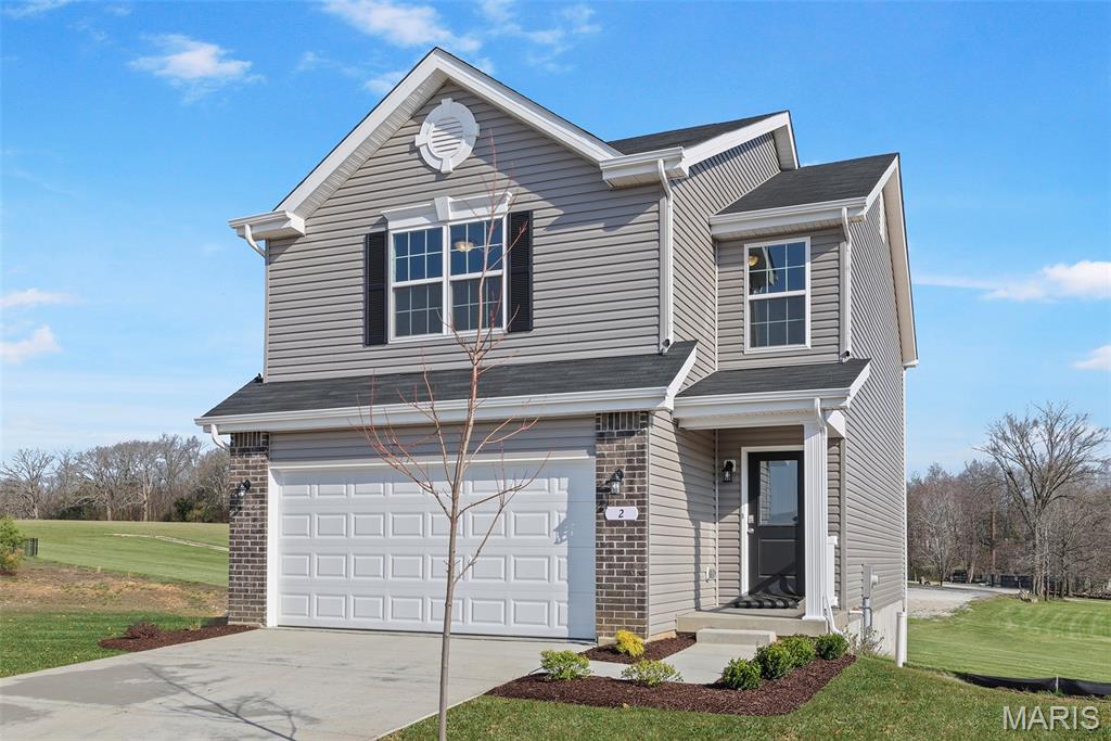 New McBride Burlington 2-story 3BR, 2.5BA home will be move-in ready this winter! Walkout homesite! The bright, open floor plan is perfect for entertaining, with a spacious living room featuring a ceiling fan, large windows, & wood laminate flooring. The breakfast area opens to the backyard and flows into the kitchen w/a breakfast bar, level 4 Brellin White 42” cabinets & stainless-steel GE appliances. The primary suite boasts a walk-in closet & private bath w/a double vanity, enclosed toilet, linen closet, & 5’ walkin shower. Upstairs includes a laundry room, 2 extra bedrooms w/walk-in closets, and a full bath. Additional features include a main floor powder room, upgraded fixtures, ceiling fan prewires, a two-car garage with coach lights, and white 6-panel interior doors. Liberty features a private walking trail w/a lake, gazebo, & acres of beautiful common ground. Enjoy peace of mind with McBride Homes' 10 year builders warranty & incredible customer service! Similar photos shown.