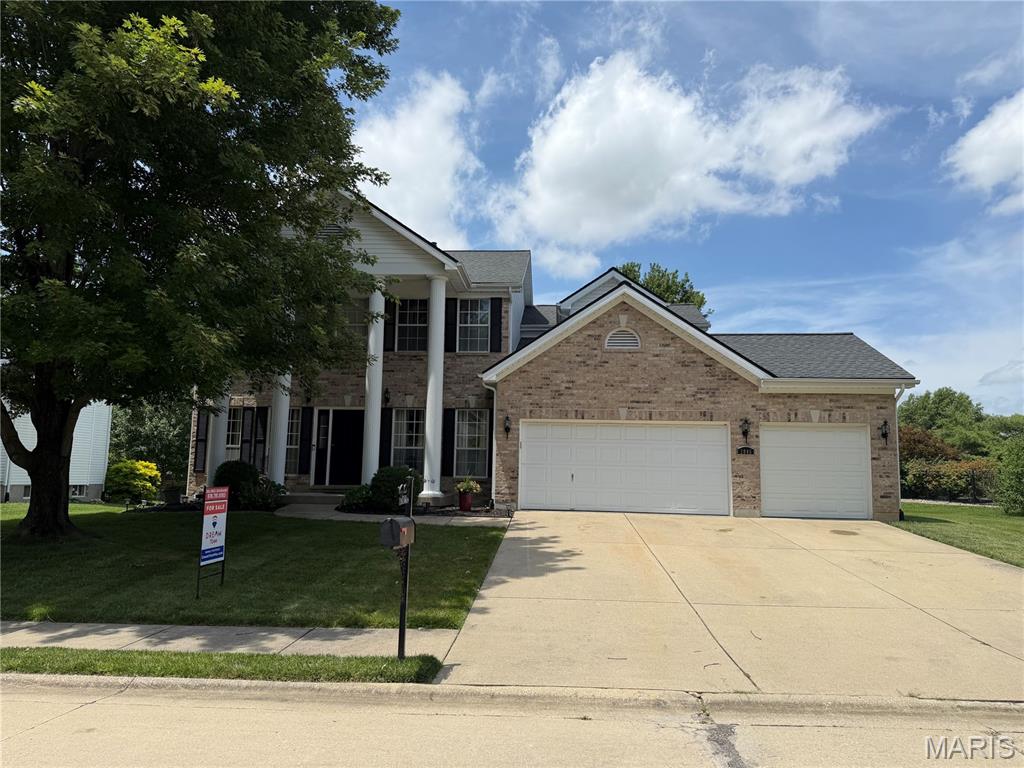Welcome to your new home! Nestled in the highly desirable Orchards community and located within the sought-after Mascoutah School District, this exceptional two-story, four-bedroom home offers the perfect blend of comfort, style, and convenience. Step inside to a spacious foyer that welcomes you into a versatile living room or home office and an elegant formal dining room, creating an inviting space for both everyday living and entertaining. The expansive family room features a cozy gas fireplace and a stunning wall of windows that fills the home with abundant natural light, making it the ideal gathering place for family and friends. The well-appointed kitchen offers a tile back splash and stainless steel appliances, including a gas range, dishwasher, microwave, and refrigerator, along with a bright breakfast area perfect for casual dining. Upstairs, you'll appreciate the almost new carpeting through most of the bedrooms. The upper level features four generously sized bedrooms, including a spacious vaulted primary suite designed as a private retreat. The luxurious en-suite bath includes a double vanity, separate shower, and relaxing soaking tub. The unfinished lower level provides endless opportunities to customize the space to fit your lifestyle. Whether you envision additional bedrooms, a family or recreation room, a home gym, extra storage, or a future bathroom, the possibilities are endless. This home has been thoughtfully updated with numerous major improvements, including a new roof in 2022, new siding, downspouts, and window screens in 2025, and a new HVAC system in 2025, offering peace of mind for years to come. Step outside to the covered patio, complete with a ceiling fan, where you can relax and enjoy picturesque views overlooking the 13th fairway. The oversized three-car garage with automatic openers provides ample room for vehicles, tools, and additional storage. As a resident of The Orchards, you'll enjoy outstanding community amenities, including a swimming pool, tennis courts, clubhouse plus having the amazing golf course nearby, enhancing the exceptional lifestyle this neighborhood has to offer. Don't miss the opportunity to make this beautiful home yours. Schedule your private showing today with your favorite real estate professional!