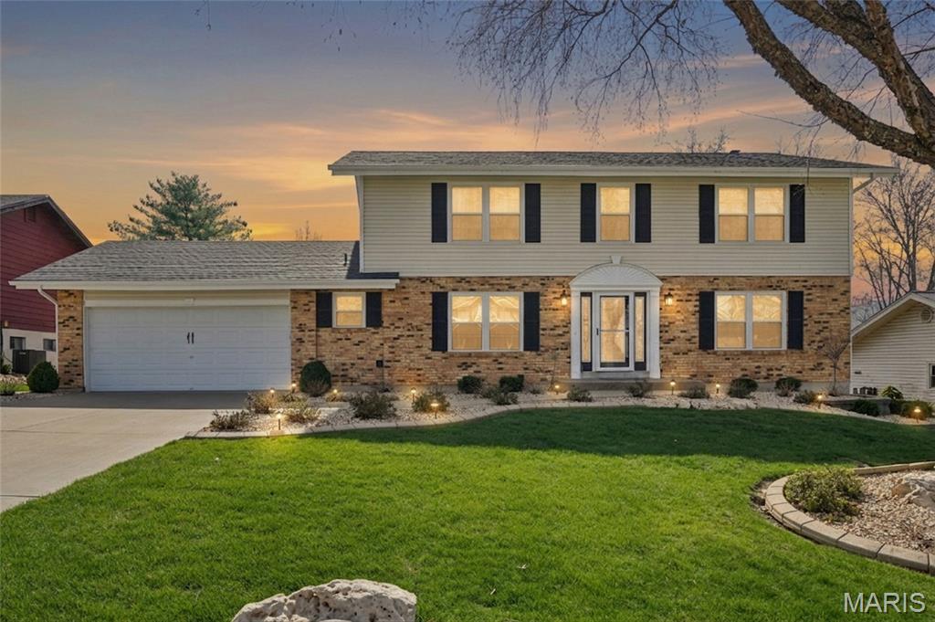 Impeccably maintained & thoughtfully updated, this 4-bedroom, 2-story in River Bend Estates is the one you've been waiting for. The heart of the home is a true showstopper-featuring a dream kitchen w/ custom Kraftmaid cabinetry, Quartz countertops, black stainless appliances, & gas range. Rich wood floors, extensive custom molding, & added can lighting elevate the main level, while the inviting family room w/ gas fireplace & dry bar creates the perfect space to relax or entertain. Upstairs, the vaulted primary suite offers a peaceful retreat, along with three additional bedrooms & a full bath, while the walk-out basement is ready for your finishing touches. Step outside to your own private backyard oasis- beautifully landscaped w/ ambient lighting, a spacious composite deck, & a stunning in-ground pool w/ diving board-creating the ultimate setting for unforgettable summer days. Homes like this don't come along often-don't miss your opportunity! Join us at the Open House on Saturday March 28th from 1-3.