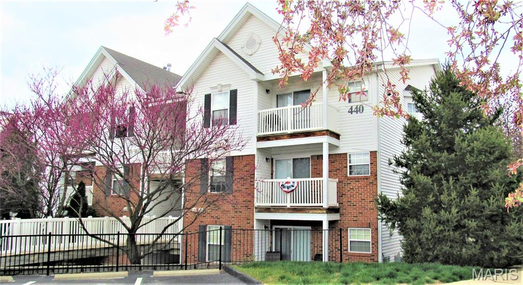 This is your opportunity to become a privileged resident of the Turnberry Gardens Community! Enjoy living just minutes from shopping, restaurants, Rec-Plex, parks, trails and so much more.  A single flight of stairs leads to this 2nd floor unit with easy-care laminate flooring throughout, featuring an efficient kitchen with attractive granite counters, updated fixtures and appliances, plus a sunny window and access to the breezy deck with a view. You will find two generous bedrooms, one with an ensuite full bathroom, including spacious closets and plenty of privacy. You'll certainly love having a private laundry room for your full-sized washer and electric dryer, and a private storage unit located conveniently near your front door. Relish all the perks of living in Saint Peters and the Turnberry Gardens Community, with its exclusive gated pool/recreation area. Your new home is bright, fresh and ready for you to move right in. Now is the time to BUY!