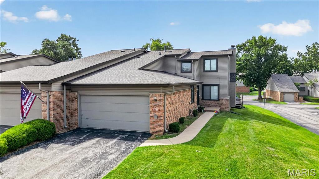 Welcome to 11538 Sandy View Dr in the beautiful Westport Crossing complex!  Residents enjoy community amenities of pools, pickleball, and tennis courts.  The monthly condo fees cover sewer, water, trash, lawn care and snow removal to ensure a low maintenance lifestyle.   The oversized 3BR 3.5BA townhome features nearly 1800 sq. ft. of above grade living space that include high ceilings, main floor laundry and primary suite, eat-in kitchen, living room and dining room combo with fireplace, an open staircase to upper level loft and bedroom, and a finished lower level complete with a bedroom and walkout patio to a private fenced-in courtyard.  Home to be sold as-is.