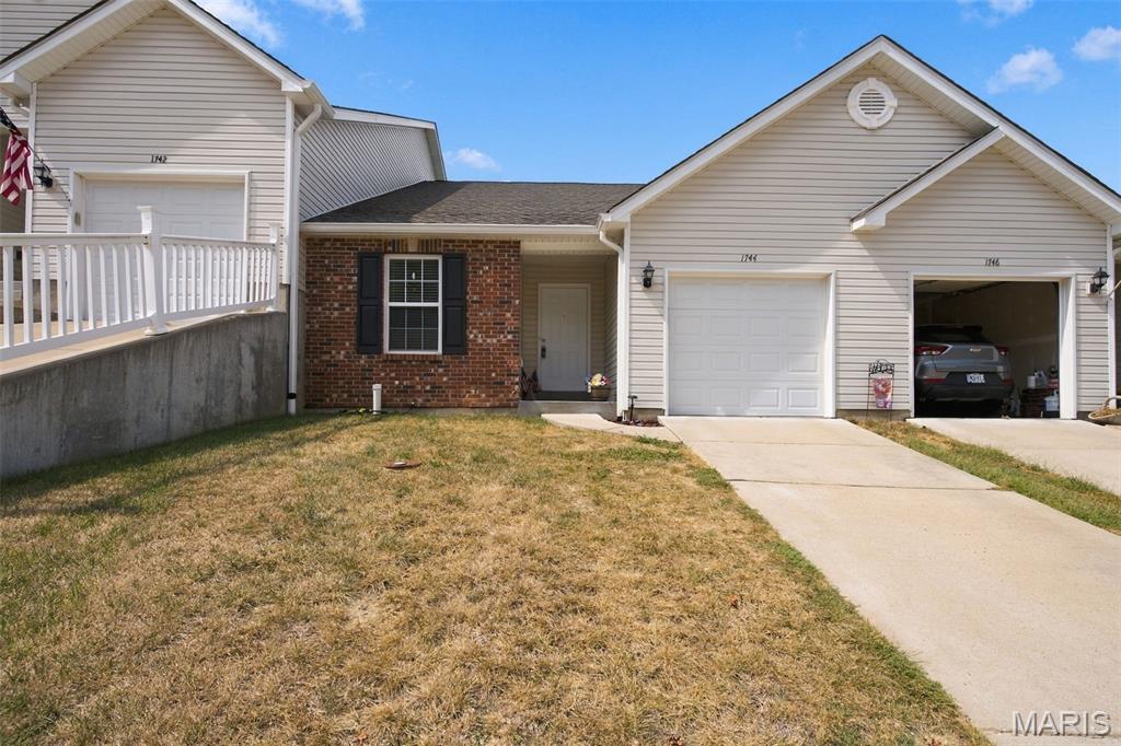 No more mowing, snow removal, or exterior upkeep. Maintenance free living at its best! Come see this beautiful 2 bed, 2 bath ranch-style villa. The kitchen boasts an abundance of cabinetry and a functional design. The primary suite offers a spacious walk-in closet and a private full bath. The convenience of a main floor laundry reduces your trips up and down stairs. The combined living and dining room is accented by a cathedral ceiling, creating an open, airy feel that’s perfect for entertaining or quiet relaxing evenings at home. Additional highlights include a one-car garage and driveway. Enjoy access to the community clubhouse and in-ground pool. All of these amenities are located in a quiet, well-established neighborhood with convenient access to local shopping and attractions. This villa is a great opportunity for buyers seeking functionality, convenience, and community living. Schedule your tour today and make this villa your home.