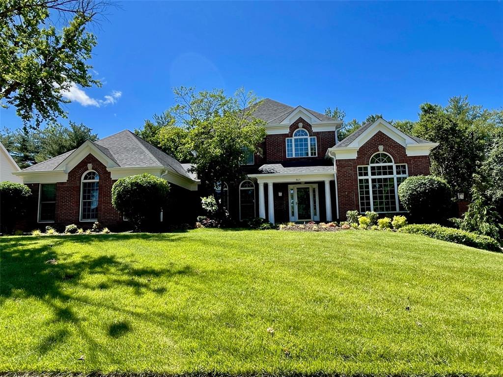 Luxurious Story and half home in a sought location in Chesterfield. This is a rare opportunity to lease an updated home with over 5,000 square feet of finished space. Main floor master suite, 3 additional guest bedrooms on the second floor and two full bathrooms. Lots of architectural details through out, high ceilings, gorgeous wood flooring, built-in bookcases, spacious great room with fireplace with bay window, open island kitchen has granite counter tops and dramatic wall of windows overlooking the gardens. The main floor master suite has a newly renovated bathroom complete with soaking tub and his & hers vanities. The lower level has an oversized rec room with gas fireplace, wet bar and a full bathroom. There's a 3-car garage, private fenced in rear yard with patio, hot tub and lush mature landscaping. Situated on a quite cul de sac street, walking distance to shopping, schools. Offered for 12-month lease, available for immediate occupancy. Sorry, no pets please.