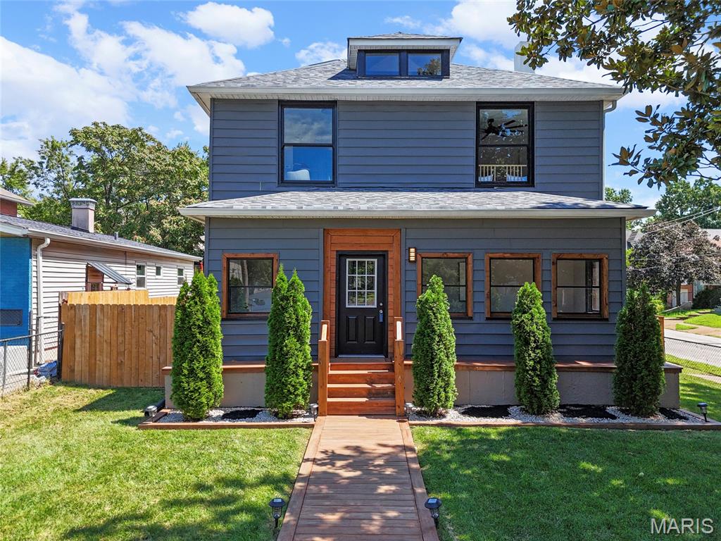 HUGE Price Drop & Open Sunday 1-3PM, this is your chance! Welcome to this beautifully updated 2.5-story home offering 4 bedrooms, 3 full baths, and more than 2,500 sq ft of luxury living. Back lot with a one car garage may also be available for purchase!!! Beautiful curb appeal with this stately front yard. The enclosed front porch welcomes you to the inside - be wowed by tall ceilings, rich hardwood floors and period trim highlight the home’s classic character, while recent premium finishes bring it into today’s lifestyle. Open concept living / dining area seamlessly flows to the gourmet kitchen. This kitchen features stainless steel appliances, quartz counters, marble tile backsplash & custom cabinetry. Convenient mudroom in the back! Main floor bedroom and a spacious full bath round up the main level. Upstairs, you'll fall in love with the primary suite with a spacious walk-in closet and a spa-inspired bath featuring a double-bowl vanity and custom tile shower. Two sizable bedrooms and another full bath complete the second floor. But wait, there's more! Third-floor has a cozy flex room which could be a great playroom, hideaway for little ones, a creative studio, hobby room+++ Enjoy peace of mind with rebuilt windows, a partially fenced backyard, and thoughtful updates throughout! Full basement with a walk-up has lots of storage space and laundry area - could be finished for additional living area (how about adding a movie room or gym?). Landscaped in the back for additional privacy. Some existing privacy fencing is there leaving you with the option to fully privacy fence/ gate it or leave it open! Conveniently located close to Dogtown/ Maplewood, easy access to major highways, downtown, parks, dining, shopping and everything St. Louis has to offer! This exceptional home combines space, style, and location, offering comfort, functionality, and long-term value in one of the city’s most vibrant communities. Move-in Ready for you - comes with a passed occupancy. This home will not disappoint, schedule your tour TODAY!