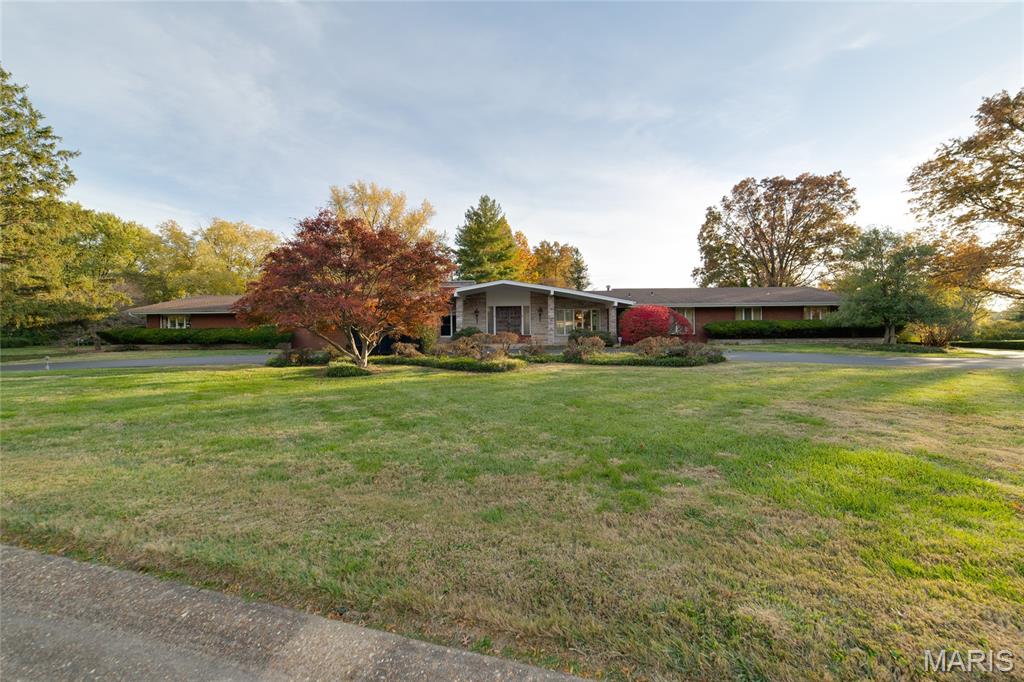 Opportunity is Knocking in Frontenac!!! Stunning Full Brick Ranch Home, with 6 Beds/6 Full Bath, Main Floor Laundry, and 4700 sq ft of Living Space.... Home includes an Oversized Rear Entry 4 Car Garage, inground Pool on a 1.45 Acre Lot. The full unfinished basement matches the house size, so add even more space to this home! There are so many opportunities to make this your home, it is outdated but contains unique fixtures and is a Great Solid Home in a VERY Desired Area! Close to Highways, Upscale Shopping, Restaurants and Highly Rated Ladue School District. Bring your imagination to make this your Dream Home Today! Home is being Sold "AS IS", seller to do no repairs or inspections.
