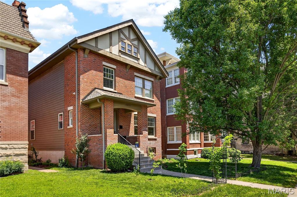 Situated on a quiet Central West End cul-de-sac, this impeccably designed, 12-year-old home offers the ideal blend of sophisticated style and daily functionality. The steps of the covered front porch are the perfect spot to sip morning coffee while soaking in views of the stunning Cathedral Basilica of St. Louis. Once inside, you are greeted by soaring 10-foot ceilings, beautiful wooden floors and rooms awash in abundant natural light.

The sleek, white kitchen boasts a large island with seating and tremendous storage opportunities. From the adjacent coffee bar, flow seamlessly past a linear gas fireplace to nestle in the cozy family room. A formal dining room, dedicated office, and main-floor laundry complete the main level.

Upstairs, the luxurious primary suite features its own linear fireplace, a spa-like bath with heated floors, and a massive walk-in closet. Three additional bedrooms share a nearby pristine full bath.

Enjoy outdoor living at its best on the expansive covered patio, complete with 20" privacy screens, play space and a fire pit. Downstairs, the deep-pour unfinished basement offers unlimited potential to finish and includes a secure shelter built below the stairs for ultimate safety. Modern mechanical upgrades include a sophisticated dual-battery backup system on the sump pump/furnace and a sophisticated SimpliSafe system which includes security cameras, glass break sensors, motion sensors as well as monitored water sensors, carbon monoxide & smoke detectors.

The property is complete with a fully fenced backyard, young plantings of fruit trees and shade trees, a garden irrigation system, and a detached two-car garage outfitted with its own electric panel and counter-height outlets. A rich world unto its own, you will enjoy all this, just a short stroll to the vibrant eateries and shops of the CWE!