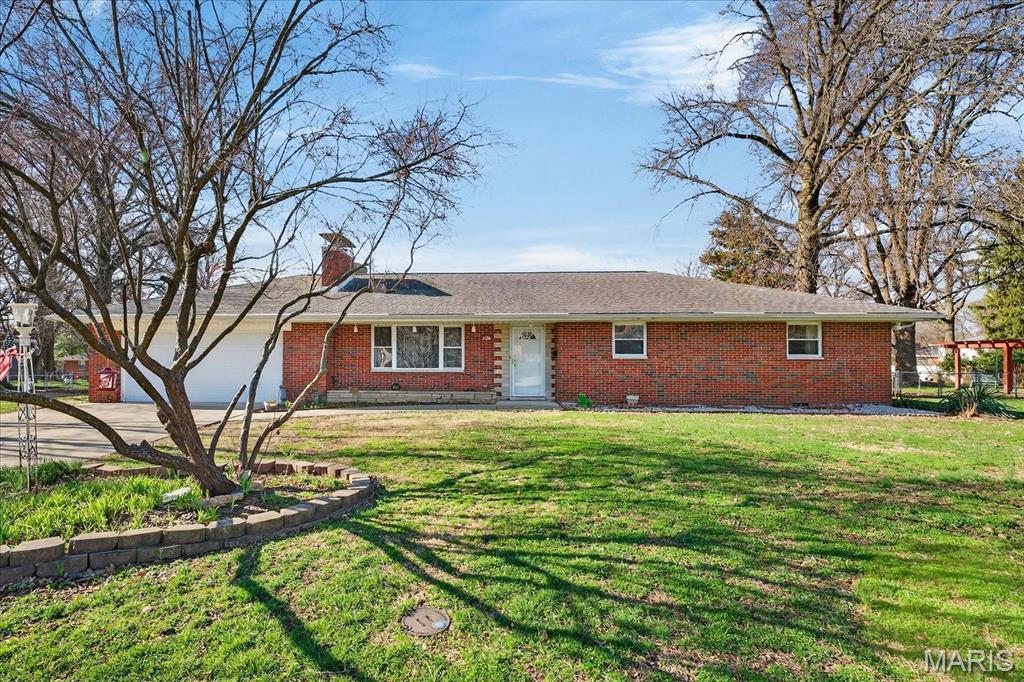 Full brick ranch home nestled in attractive neighborhood. Home presents living room with wood burning fireplace and striking cove molding, dining area, kitchen with abundance of outstanding cabinetry for storage and organization along with tiled backsplash and stainless appliances, master bedroom with ensuite bath featuring step in tiled shower, plus 2 additional generous size bedrooms. Sunroom offers additional living space and leads to outdoor patio. 2 car garage features a storage/workshop area. This home is being sold “as is” but has great potential and is ready for your desire to make it your own. Before making an offer on any property, buyer should independently verify all MLS data derived from various sources and not warranted accurate. Property being sold "as is". No repairs to be made. No occupancy inspection to be done.
