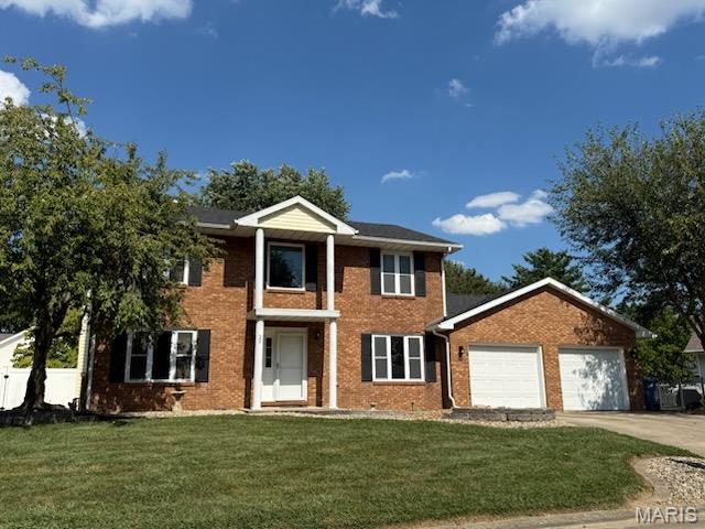Beautiful 2-story home with spacious master suite.  Welcome home to this charming 2-story residence featuring a beautiful brick front with a decorative brick sidewalk plus an inviting front entry.  The spacious open floor plan offers plenty of room for comfortable living and entertaining with - a dining area, office,, 1/2 bath and a large living room and updated kitchen.  The lovely cabinets, refrigerator, stove, microwave, dishwasher and pantry were updated in 2018 and there is ample solid surface counters.  The main level welcomes you with a warm and functional layout, while upstairs you will find a large primary bedroom suite designed for relaxation, a private 4 season room overlooking the back yard and an impressive primary 22' bath with a large soaking whirlpool tub, a separate walk-in shower, a 9' vanity plus separate closets complete with organizers.  This room creates a private retreat  at the end of the day.  The 2 additional bedrooms and bath (one was converted to a 2nd floor laundry but can easily be converted back to a bedroom.  
Additional highlights include a 2-car garage with cabinetry plus an unfinished basement offering excellent potential for additional living space, a recreation room, home gym or storage.  This home is located near a cul-de-sac on a private street.  You will be the envy of your visitors with the convenient location, well maintained home, beautiful fenced back yard with your very own gazebo, covered deck and privacy - the entertainment will come easy.
