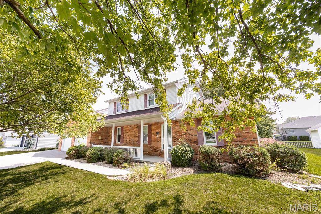 In the heart of Mascoutah, this custom-built home offers a spacious layout and thoughtful design across all levels. The main floor features a welcoming living room with a fireplace, a formal dining room, and a large eat-in kitchen with a center island and new appliances. The primary suite is conveniently located on the main level. Upstairs, a versatile loft anchors two additional bedrooms and a full hall bath. The lower level expands your living space with a comfortable family room and abundant storage. Step outside to a patio overlooking a large yard with mature trees and a storage shed. The 3-car garage includes one oversized, tall bay equipped with an RV hookup. Also included is a whole house backup generator.  Close to Scott Air Force Base and schools. Buyers to verify all information.