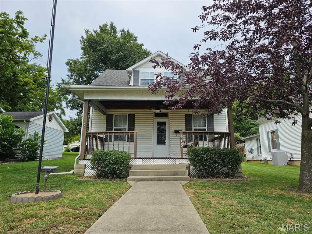 This home is priced at current appraisal. 
This single-family residence built in 1945, presenting a ready-to-move-in condition with a little fresh paint etc. This bungalow-style home offers a harmonious blend of classic appeal and comfortable living, providing an exceptional opportunity to establish your ideal lifestyle! This welcoming home features one down stairs bedroom  and 2 upstair bedrooms offering versatile spaces for rest and personal retreats. Window boxes upstairs for extra storage and reading your favorite book sitting on the upstairs window box looking out the window. The bathroom has the  convenience of a walk-in handicap shower on the main level. Additional features include newer windows, 10 year roof, newer water heater, gas furnace, a practical basement,  offering extra storage or potential for future customization, and a charming porch, to sit on the updated porch,with a swing included and watch the world go by, or enjoying quiet mornings or relaxed evenings. There is also a 2 car detached garage, and a large carport. Schedule your personal viewing today. There is an alley in the back, also,parking on the street.