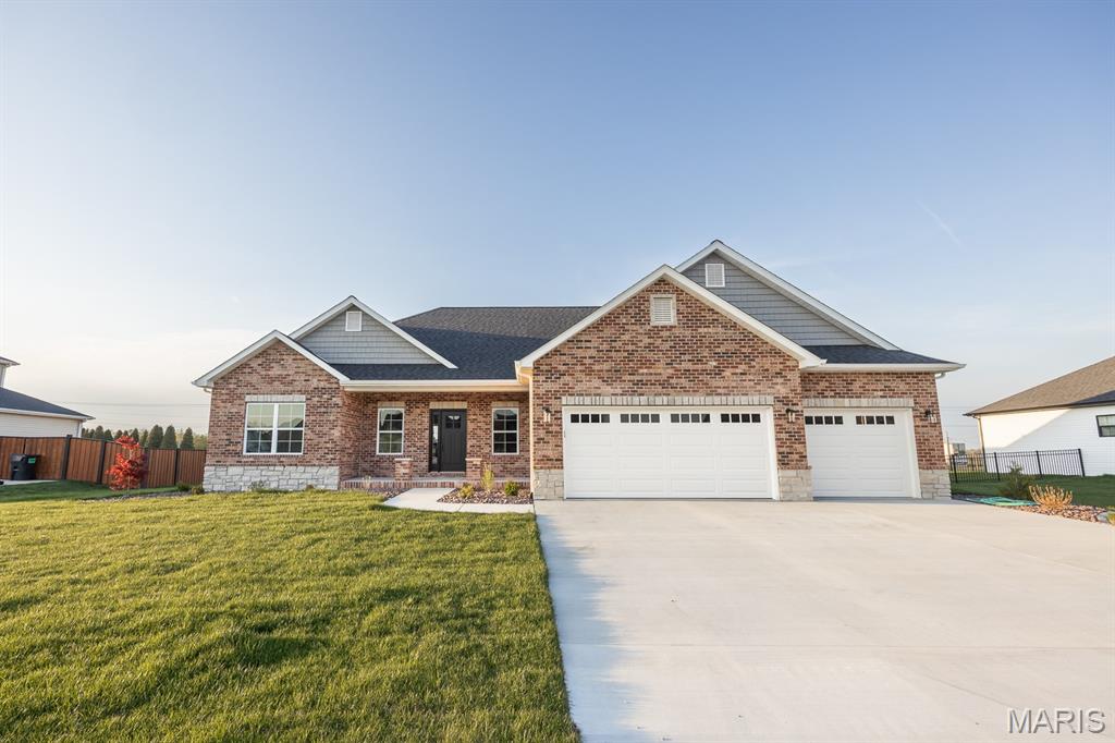 Experience the ideal blend of style, comfort, and thoughtful design with Paragon Homes of Illinois’ Augusta floor plan. This impressive 2,800 sq. ft. home features 5 spacious bedrooms, 3.5 baths, a 3-car garage, and an open-concept layout highlighted by soaring vaulted ceilings. High-end finishes include luxury vinyl plank flooring, quartz countertops, a beautifully tiled shower, custom backsplash, and a stunning switchback staircase that serves as a focal point of the home. A covered patio and generous walk-in closets offer added convenience, all complemented by Paragon’s premium standard features. 
There’s still time for buyers to personalize a select few final finishes.