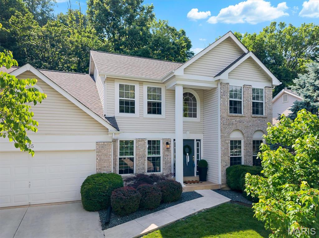 Welcome to this beautifully updated 2-story in the highly sought-after Legends community, located in the top-rated Rockwood School District and just moments from the golf course and incredible neighborhood amenities including a pool, tennis courts, ponds, and playgrounds.

With 2,527 sq ft of thoughtfully designed living space, this home blends elevated updates with everyday functionality. The main floor offers the ideal layout with a formal dining room, spacious living room, main floor laundry, half bath, and a versatile bonus/flex room perfect for a home office, playroom, sitting area, or whatever fits your lifestyle. The show-stopping luxury kitchen is truly the heart of the home, featuring smart GE Cafe appliances, high-end custom cabinetry, an appliance garage, dual-temperature wine fridge, and thoughtful finishes throughout. Step directly from the kitchen into your serene, fenced backyard with an entertainer’s patio—perfect for morning coffee, summer dinners, or unwinding at the end of the day.

Upstairs, the spacious primary suite offers a large ensuite bath, while three additional bedrooms and a full hall bath provide plenty of room for family, guests, or hobbies. The clean, unfinished basement is ready for storage now or future expansion to create even more living space. From the high-end LVP flooring throughout the main level to the steel fence with golf cart gate, beautifully updated bathrooms, and countless thoughtful improvements, this home is the kind of move-in ready opportunity buyers wait for in The Legends.