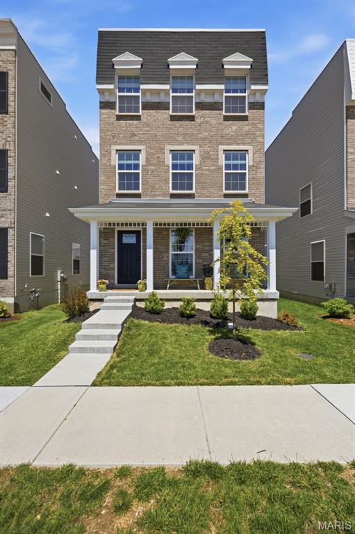 Modern luxury and low maintenance living in the award-Winning Lindbergh school district! You do not want to miss this amazing opportunity to live in a newer construction (2023) home surrounded by restaurants (Katies Pizza & Pasta Osteria, The Mexican STL, Andy's Custard), shops and amenities (Dierbergs and more) and direct access to Grant's Trail.  This three story home was designed for versatility and multi-zone living.  Wood laminate flooring on the main level leads you into a bright, open concept living area.  The kitchen has custom cabinetry and granite counters and stainless steel appliances. There is also a beautiful powder room on the main floor. Up the newly carpeted stairs to the second level you will find LVP flooring, a Master Suite with two walk in closets, and a private master shower with a separate toilet.  Also located on the second floor is a generous flex space and a laundry room.  The third floor features two more bedrooms, both with attached private bathrooms and walk in closets.  This home also features a full basement with a roughed in bathroom that is ready to be customized for you, a detached two car garage, and underground utilities.  This McBride home has a 10 yr builders warranty that will pass on to the new owners for peace of mind. All you have to do is move in!