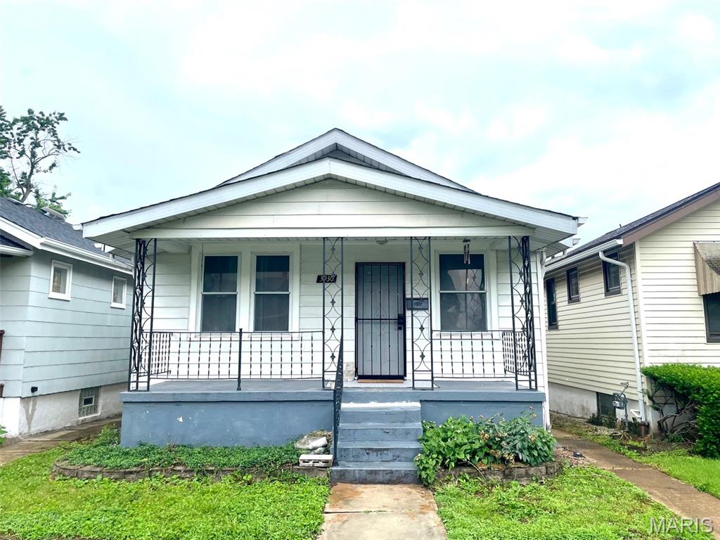 Great house in Bevo for investors or owner occupants.  New luxury vinyl flooring just installed in living room and bedroom along with new front and back metal security screen doors. New roof and deck in August 2023.  Off street parking pad, fenced yard, covered front porch. House is on one way section of Itaska so no crazy traffic.  This house could easily be converted to a 2 bedroom by adding wall in living room which stretches the width of house.  All appliances in house stay including washer and dryer.  At this price you can easily update kitchen and bath if desired.  Just blocks from parks, groceries, Bevo Mill, Chrome Bar and Peppers.  Added bonus, there is what looks like a barbecue grill built into basement wall vented to the outside!  Clean it up and barbecue year round!!