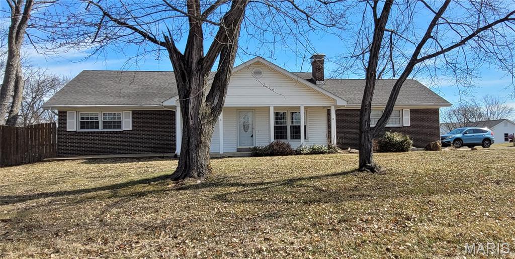Check out this outstanding ranch home on a large .6 Ac lot! Featuring 4 generously sized bedrooms, the home provides flexible living space for families, guests or a home office. The large great room is the heart of the home, complete with a cozy, wood-burning fireplace, perfect for relaxing or entertaining. A bright, eat-in kitchen offers ample space for everyday meals and gatherings with an abundance of cabinetry and a pantry. The walk up basement adds valuable storage and potential for future finishing. It features a 2nd bathroom, perfect for adult children and a 2nd fireplace. Outside, enjoy the privacy and spaciousness of the large, fenced in backyard and covered patio ready for this summer's activities. The home offers an over-sized 2 car, side entry garage and a 3 car wide driveway. The carpets have been professionally cleaned and some painting has been done for a nice refresh. This location offers great access to Hwy 44 and you're just minutes from Washington.