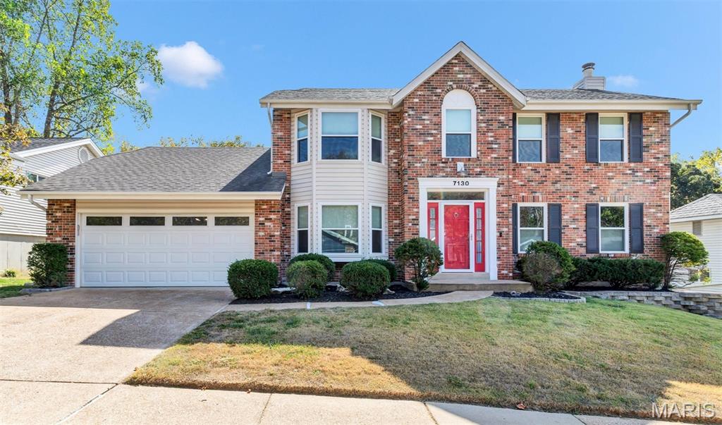 Outstanding, two-story, full-brick w/finished lower level, lovely yard w/new deck backing to trees. Walk-out finished lower level has rec room, full bath, extra room & storage. Remodeled kitchen w/stainless appliances; including smooth cooktop range, built-in microwave & dishwasher, center island breakfast bar, solid surface counters w/tile backsplash, updated lighting & cabinets.  Separate formal dining room w/bay window & classic chandelier. New neutral paint. Hardwood flooring. New carpeting. Formal entry foyer w/guest closet. Oversized family room has full brick gas log fireplace, ceiling fans & French doors to expansive deck. Main floor laundry room w/cabinets. Updated baths. Equal-sized kids rooms. Primary bedroom w/bay window has full bath has deep walk-in closet & separate shower & tub. Professionally finished lower level has can lighting, ceiling fans, full bath w/shower, storage & opens to back yard concrete patio & new retaining wall. Exceptional tree-lined lot to common ground has bricked garden. New roof, newer windows, upgraded plumbing. Spit-spot & exceptionally well-maintained. Subdivision pool, clubhouse & tennis.