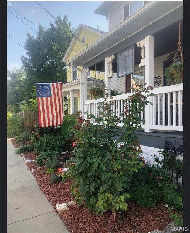 Enjoy the fragrant roses on your 119 SF covered front porch in the charming, historic area of Alton, or relax on your roomy 200 SF covered porch out back enjoying your your fenced yard. A smaller shed is available, plus another large, tall shed, provides ample storage and electrical hook up. You will appreciate ample parking space in the gravel driveway, plus street parking. When you walk through the front door, you will love the expansive feeling the tall ceilings allow and the uniquely designed floor plan, with plenty of space and lovely plank flooring. The kitchen opens to a dining space that could have multiple uses. The main level also includes a nice laundry/ bathroom combo and new ceiling fan in the living room. Upstairs the master bedroom adjoins a spacious master bathroom featuring double sinks and a large counter for those busy mornings. Faucets and shower heads are also new and clean. Two more bedrooms, plus a guest bathroom, make the upstairs very functional. As if this wasn’t enough, the basement stays dry, making it the perfect storage area! Half of it has 9 ft ceilings for work outs/ hobbies/ or whatever you prefer. More bonuses include: Most windows tilt in for easy cleaning. A Rain Soft water softener valued at $7000.00 (paper work included), a BRAND NEW HVAC System just installed JUNE 2026. BRAND NEW WATER HEATER. All appliances stay except the microwave. SELLER OFFERING a $2000 credit to the buyer for carpet or flooring allowance.