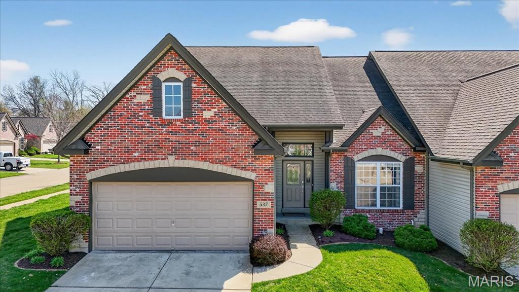 This beautiful villa in St. Peters offers over 2,100 square feet of carefree living. Spacious floorplan with 4-bedrooms, vaulted ceilings, abundant natural light, large living areas, and a chef's kitchen with custom cabinetry and premium appliances. The primary suite includes walk-in closets and a spacious bath, plus main-floor laundry adds everyday convenience. High end finishes throughout. Conveniently located near shopping, dining, parks, and more.