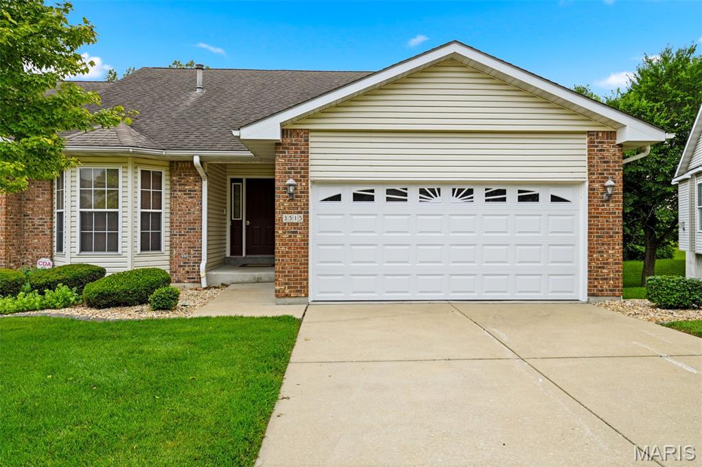 Welcome to desirable Truman Terrace Villas in St Charles, MO.  This beautifully maintained walk-out villa offers over 2500 sq feet of finished living space with 3 bedrooms and 3 full baths, combining the convenience of low-maintenance living with the spacious-ness of a single family home. Step inside to discover vaulted ceilings, gleaming hardwood floors, and an abundance of natural light throughout the open-concept main living area. The spacious great room features dramatic wall of windows overlooking a peaceful  wooded backdrop, creating a warm and inviting atmosphere. The bright kitchen offers ample oak cabintry, generous counter space, with an adjoining breakfast room. Just beyond, relax year-round in the 3 season porch, the perfect spot for morning coffee or evening unwinding while enjoying a private wooded view.
The main level includes a spacious primary suite with private bath, a second bedroom and additional full bath and convenient main floor laundry. Outside, enjoy a covered patio beneath the porch and a private setting rarely found in villa communities.  Professional Photos will be uploaded.