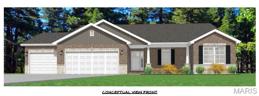 Impressive new construction with anticipated completion by May 1st in popular Silver Creek subdivision.  This three bedroom two bath ranch offers a split bedroom layout with vaulted ceilings in the greatroom and all 3 bedrooms.  The open floorplan is ideal for entertaining with kitchen and dining walking out to a 12 x 10 covered porch to expand the space.  The master suite boasts a  cantilever bay window overlooking the rear yard, a 6x8' walk in closet, appealing bath with double vanity, pocket door to private commode area, and five foot shower.  Two additional bedrooms also have walk in closets.  Main level laundry room with custom bench completes the main level.  A wrought iron spindled stairway leads to the unfinished basement with egress windows for future expansion plus ample storage.  Extras include granite or quartz kitchen tops, 9' sliding door with blinds, 2 transom windows in the kitchen, & staggered kitchen cabinets.  Easy access to Scott Air Force Base and I-64 exit.