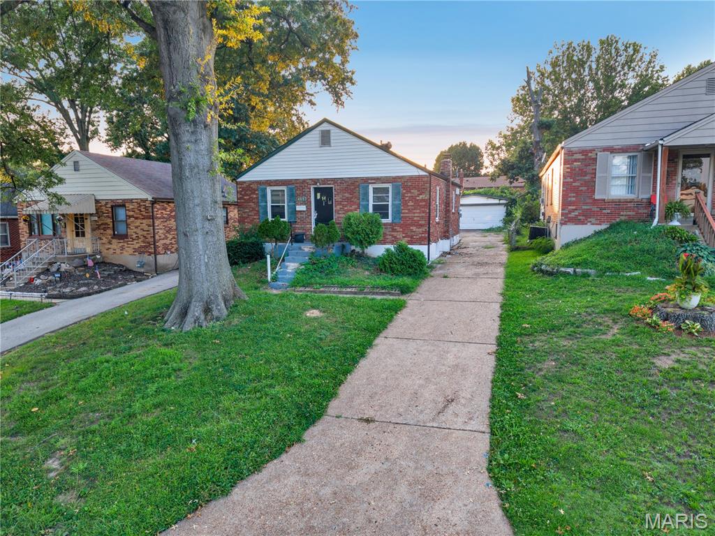 Step into this quant, high potential house. Coming up the steps and to the front door, you're greeting with a large living room. Continuing straight, you'll get the center piece of the entire house where the bedrooms, bathroom, and kitchen all branch out. Comes with a nice large, truly eat in, kitchen. Two decent sized rooms, big enough for a queen bed. The basement is where there's some real potential. Add a whole other bedroom and nearly double your living sqft with an egress window. On top of that, the two car garage within a fenced in backyard is incredibly attractive. Don't miss out on your next house or rental! Low expenses and high cash flow opportunity with tenants potentially paying all utilities outside of sewer for a certain amount. Sits on the top downward sloping hill so fun off is taken care of and doesn't come back into the house. You are minutes away from the Normandy shopping center (St. Louis county workforce, social security admin, Rent One, City Jump Family Entertainment Complex, etc.). Easy access to I-70 and get downtown within 20 min, Earth City within 15, and the airport in less than 10. This is part of a 13 unit single family portfolio sale all located around this area and at this price point. Can be sold individually or with the rest - See Supplements.