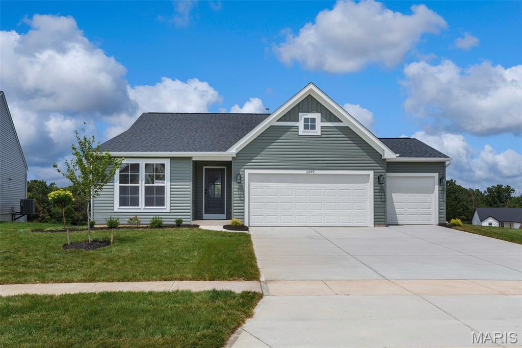 Under Construction in Providence Estates! Welcome home to the Savoy, a beautifully designed new construction ranch by Rolwes Company in Foristell, Missouri. Thoughtfully crafted for today’s lifestyle, this home combines an open-concept layout, modern finishes, and functional spaces designed for comfortable everyday living. The main level offers a bright, seamless flow from the foyer into the kitchen, dining area, and vaulted great room, creating an inviting space for relaxing and entertaining. The kitchen is beautifully appointed with 42" cabinetry, quartz countertops, a large center island, stainless steel appliances, and stylish black finishes. Just off the dining area, a 12' x 16' composite deck extends the living space outdoors and provides the perfect setting for morning coffee, entertaining, or enjoying the backyard. The private owner’s suite offers a relaxing retreat with a deluxe owner’s bath featuring a marble walk-in shower with built-in bench and dual vanity sinks. Additional bedrooms provide flexible space for family, guests, a home office, or hobbies. The unfinished walkout lower level includes a three-piece bath rough-in and offers excellent potential for future living space. A 3-car front-entry garage provides additional parking and storage, while the thoughtfully selected exterior finishes create beautiful curb appeal. Located in desirable Providence Estates, this Savoy delivers the comfort, style, and quality craftsmanship of a brand-new Rolwes Company home. Contact us today for more information, current incentives, and availability!