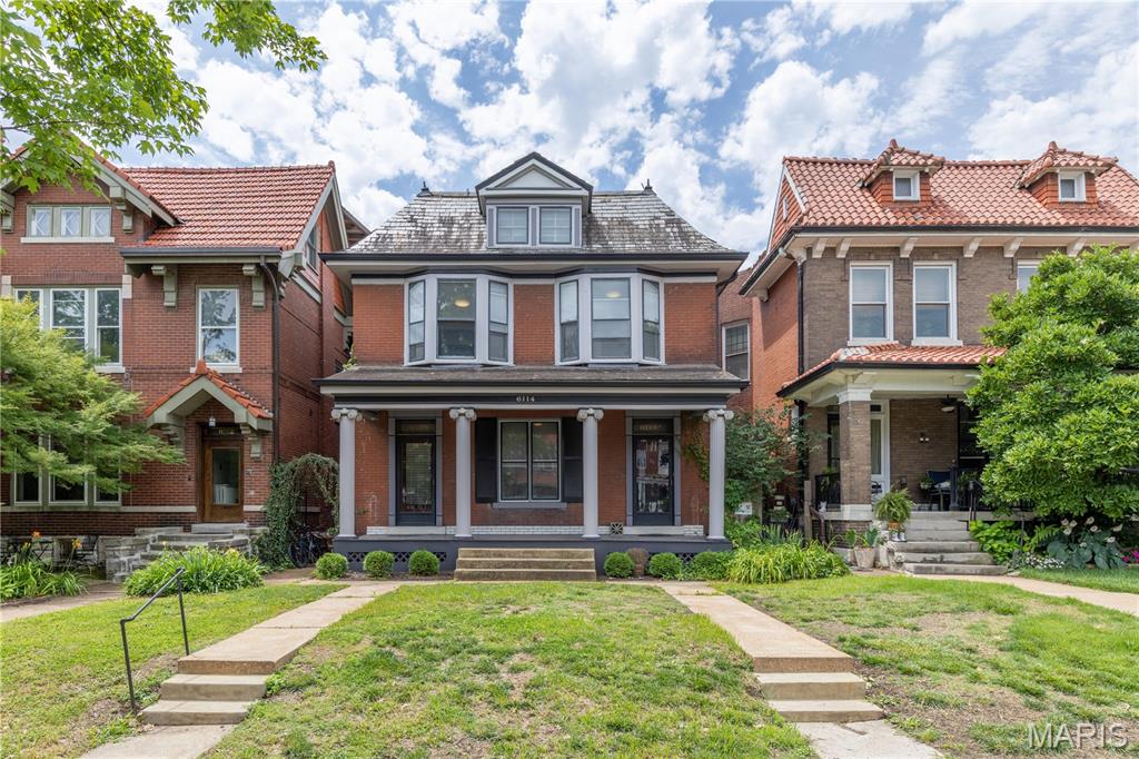 6114 Waterman Blvd offers investors or owner occupants the opportunity to acquire a large, well-located two-family asset in one of St. Louis’ strongest rental corridors. Located on one of Skinker-DeBaliviere’s premier streets, just blocks from Washington University and the Delmar Loop, the property is ideally positioned for student renters, roommate groups, graduate students, and professionals seeking proximity to Wash U, and Forest Park. The building contains 2,884 square feet, with each unit offering a spacious three bedroom, one-bath layout. The property is currently vacant, giving a new owner immediate control over the leasing strategy. A buyer can lease both units at market rent, occupy one unit while renting the other, or make additional improvements to further increase rental income over time. The most recent rental history demonstrates strong tenant demand. The units were previously furnished and leased for $3,000 per month and $2,695 per month. If both units were leased at $3,000 per month, the property would generate $72,000 in annual gross rent. The units feature a blend of original character and practical updates, including hardwood floors, large bedrooms, built-in bookshelves and cabinetry, original fireplaces, bay windows, and kitchens that open to rear screened-in porches. Additional features include a private fenced backyard with patio area, updated plumbing, HVAC, and electric systems, and ample basement storage. Both apartments were also recently painted, allowing a new owner to move quickly toward leasing or occupancy. Additional rent upside supported by nearby two-family properties on the same block achieving $4,500/month per unit for more updated units. This property also offers strong projected income for a student occupying the property while generating income and equity at the same time.