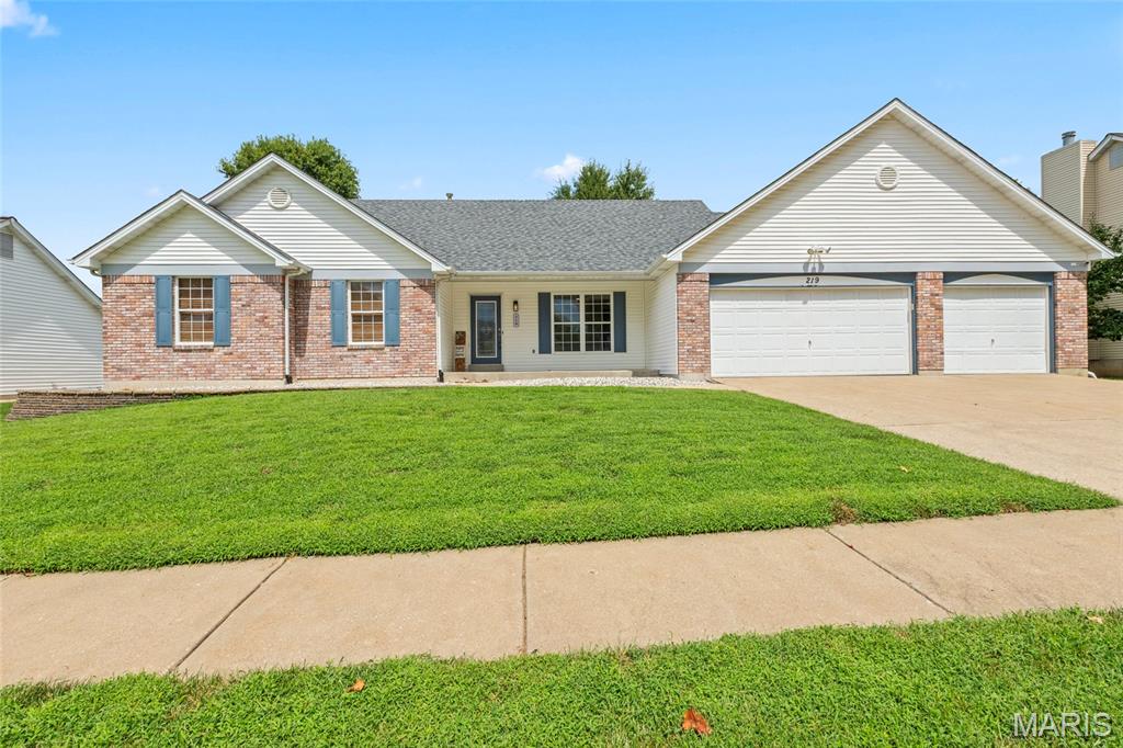 Welcome to this beautifully updated ranch in the sought-after Waterford Crossing subdivision! This 3-bedroom, 3.5-bath home offers an oversized heated 3-car garage with a bump-out workshop, main-level laundry, and a finished lower level with two bonus rooms, a full luxury bath, and plenty of storage! The main level features vaulted ceilings, fresh paint, new flooring, and an inviting primary suite with a walk-in closet, soaking tub, and separate shower. The spacious, level, fenced backyard includes a windowed/screened-in patio, perfect for relaxing or entertaining, and a shed for all our tools. With its desirable location, generous living space, updates, and versatile finished lower level, this home is a must-see!  The seller is VA assumable if the buyer is VA eligible  3.125%, with a $231,000 payoff! Call and set your appointment today!