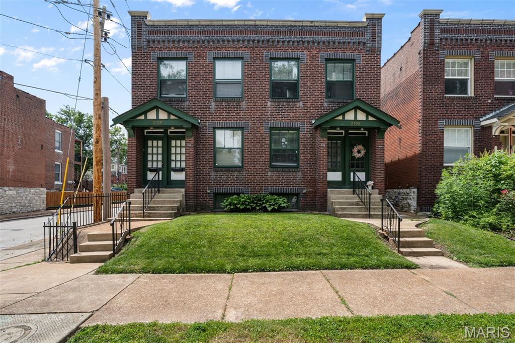 If you’ve been waiting for an investment opportunity that actually checks the boxes, 2100 Wyoming would like a word ;) Overlooking Benton Park and built in 1922, this beautifully updated four-family blends historic character, modern updates + a location that tenants absolutely love. Fully renovated, each of the four 1 bed, 1 bath units offers private laundry, updated finishes + thoughtful layouts that make everyday living easy. The striking brick exterior, framed by rich green trim, delivers curb appeal before you even step inside. Each unit welcomes you with hard surface flooring flowing through the living and kitchen spaces, oversized double-hung windows + the kind of natural light that makes home feel instantly inviting. The kitchens have been thoughtfully updated with granite countertops, stainless steel appliances, white cabinetry, ample storage + mosaic tile backsplash that adds *just* the right amount of personality. Beyond the main living areas, you’ll find spacious bedrooms some featuring LVP flooring, large closets, abundant natural light + charming original built-ins that serve as a reminder of the home’s rich history. The bathrooms pair modern functionality with vintage character, including original glass-front linen cabinets, shower/tub combos + additional storage throughout. Each unit also enjoys private outdoor access. The upper units feature covered decks overlooking the backyard, while the lower units offer covered outdoor spaces of their own, creating plenty of opportunities to enjoy a morning coffee or unwind after work. Down below, the fully fenced backyard provides generous green space, mature shade + room to spread out. Additional perks include private secure basement storage for each unit, off-street parking + a location that’s hard to beat. Residents can walk to Benton Park, Gus’s Pretzels, Frazer’s, Venice Cafe, Sidney Street Cafe, local coffee shops + some of the very best spots the neighborhood has to offer. Historic charm, modern updates, strong tenant appeal + one of the most beloved neighborhoods in St. Louis. Sounds like a pretty good investment to us. Cheers!