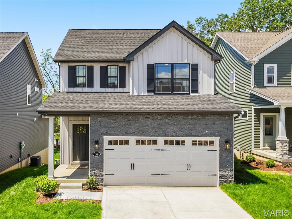 Amazing opportunity!  Builder display home now available and ready for immediate move in.  This rapidly selling neighborhood, located in the heart of St. Peters, is now offering their spectacular model home for immediate move in.  Enjoy all the bells and whistles that are showcased in this amazing home, a location that is close to everyday conveniences and quality construction that is included in every Fischer and Frichtel home.   The exterior is eye catching with light Craftsman detail, stacked stone, board and batten vertical siding, carriage style garage doors, architectural shingles, coach lights, landscaping, full yard sod and lawn irrigation. This impressive plan includes a main floor Primary Suite, 4 bedrooms, 2.5 Bathrooms, 1,808 sq ft of smart living space and a walkout lower level.  Features include 9 foot ceilings on the main floor, luxury vinyl plank flooring, custom wall paint, electric fireplace, 42 inch Kitchen cabinets, soft close feature, roll out shelves, quartz countertops, island with seating bar, tile backsplash, under cabinet lighting, stainless steel appliances, gas range with chimney style range hood, microwave, dishwasher,  main floor laundry, main floor Primary Suite, Spa Bath, raised height comfort height vanities, walk in closet, transom windows and more.  The upstairs has a Loft, 3 secondary bedrooms, and walk in closets in every bedroom.  There is a 12 x 12 covered composite deck and a patio for outdoor enjoyment.  The unfinished basement has a walkout and rough in bath for an easy future finish if desired.  Added features include a zoned damper HVAC system and added depth in the garage.  Located near the corner of Mexico Rd and Birdie Hills/Salt Lick Road, residents have easy access to Highway I-70, shopping, restaurants, parks and exceptional recreation areas including Woodlands Sports Park, City Centre Playground, Ollie’s Fun Forest, St. Peters Golf Club and the impressive St. Peters Rec Plex.  Students will attend desirable Fort Zumwalt Schools.  Make it yours!