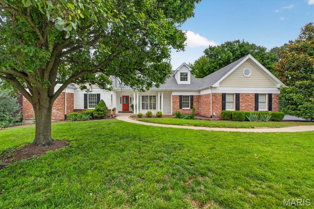 Welcome to this impressive ranch home nestled in the highly desirable Wildhorse subdivision. A dramatic two-story entry foyer sets the tone, leading into the stunning vaulted great room featuring built-in bookcases and a see-through fireplace that creates a warm connection to the kitchen. The formal dining room showcases custom molding and a beautiful bay window, providing an elegant space for entertaining. The spacious kitchen is designed for both function and style with granite countertops, a center island, 42-inch white cabinetry, a walk-in pantry, and a see-through fireplace. The adjoining vaulted breakfast room offers abundant natural light and direct access to the screened-in porch, creating the perfect setting for morning coffee or outdoor dining. Retreat to the vaulted primary suite featuring a bay window, large walk-in closet, and an updated luxury bath complete with double sinks, soaking tub, and walk-in tiled shower. Three additional bedrooms, one full bath, one half bath, and a convenient laundry room complete the main level. The finished lower level provides exceptional additional living space with a large recreation room featuring a walk-up wet bar and a see-through fireplace shared with the adjoining family room. A game room, fifth bedroom, and full bath make this level ideal for entertaining, guests, or multi-generational living. Additional highlights include a deck, screened-in porch, 3-car side-entry garage, and beautifully maintained grounds. Enjoy all the outstanding Wildhorse amenities, including neighborhood pools, sports courts, walking trails, and scenic lakes. This exceptional home offers spacious living areas and thoughtful updates.