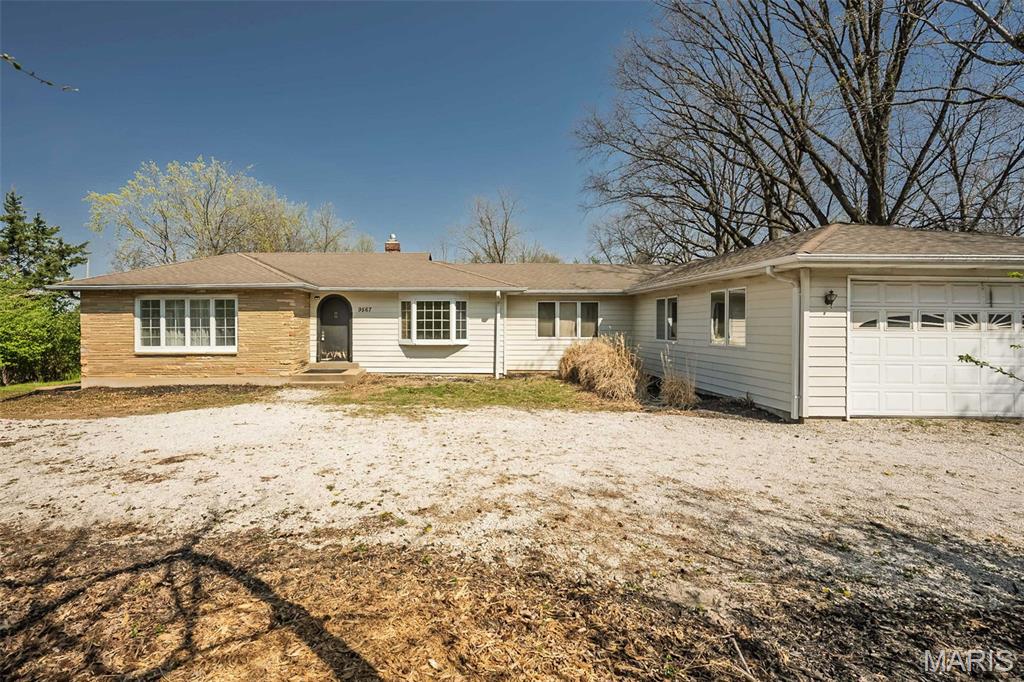 Opportunity awaits in this spacious ranch situated on a beautiful 1-acre level lot in desirable Crestwood! Center hall plan with living and dining rooms, large kitchen and breakfast room, all have wood floors. Primary suite with 2 walk-in closets opens to a large deck. Kitchen & family room also have deck access and off the family room is the hallway to 3 additional bedrooms and a full bathroom. Main floor laundry. Home needs significant updates and is being sold as-is—perfect for buyers looking to add value and make it their own OR possible teardown and build your dream home. Great location, minutes from schools, shopping, dining and highways. Top rated Lindbergh Schools.