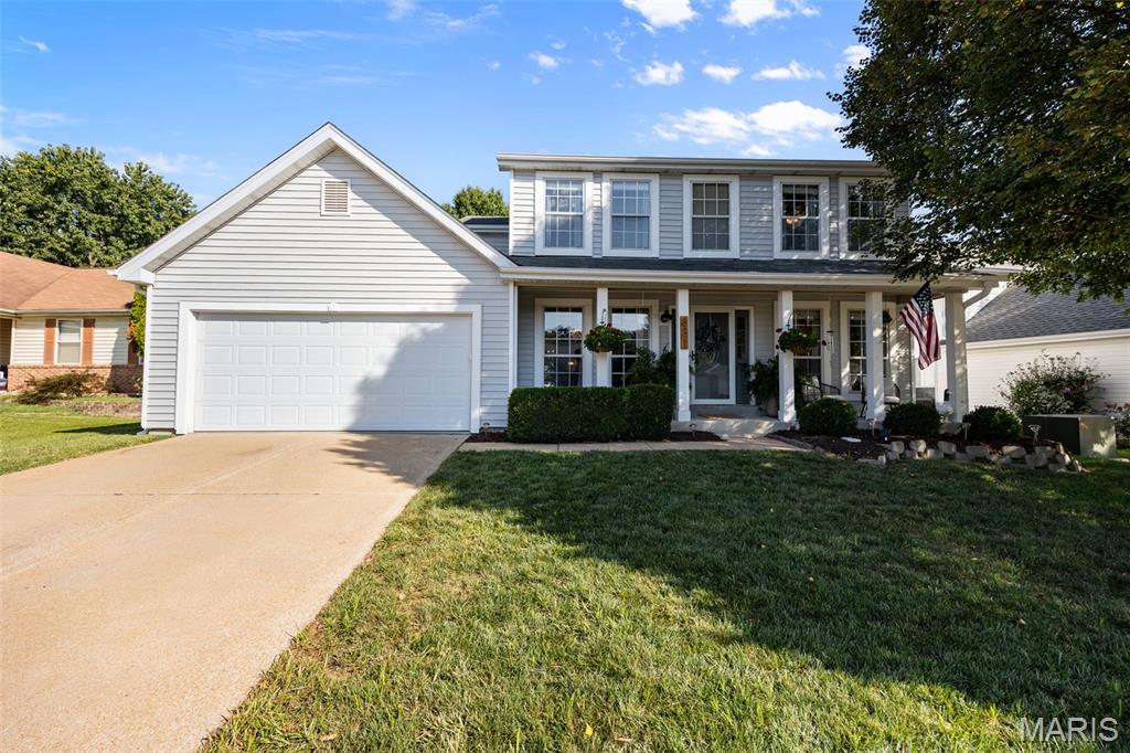 This incredible Lindbergh Schools home is straight out of a magazine! Every room has been meticulously updated with a designer's eye to make this a truly special opportunity. Stepping in the front door, you'll see the chic dark painted dining room to your left and a completely functional living room to the right. The back of the home has an open floor plan that lends itself perfectly for entertaining. The focal point of the family room is the fireplace flanked by custom back lit shelves. The kitchen is a modern white cabinet with light counters accented by beautiful wood flooring. Behind the kitchen you'll notice the main floor laundry. Upstairs there are four bedrooms and two full bathrooms. The primary suite has a grand feel with vaulted ceilings and a double door entry. The primary bathroom has two vanities, a soaking tub, and a shower. The lower level was recently updated to be the main TV hang out area. Custom shelves, sconce lighting, and a fireplace were among some of the many thoughtful updates. A full bathroom was also added. If an amazing backyard is one your wish list, this house just checked off yet another box. The expansive patio was designed to have friends and family over. There's plenty of room for your favorite collection of grilling equipment and still plenty of room for seating. If that's not enough, there's still a full flat backyard for any yard activities. The white vinyl fence is perfect to keep everything contained. Don't sit and wait on this one! Come check it out now!