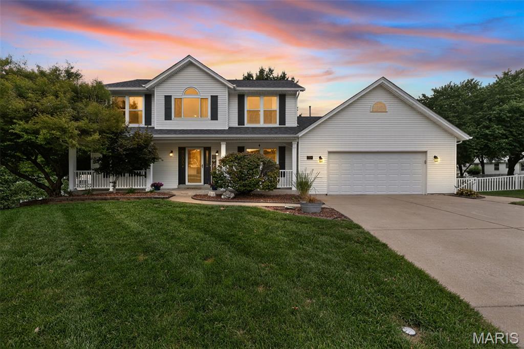 Tucked away on a quiet cul-de-sac, this spacious two-story home offers the perfect blend of comfort, functionality, and outdoor living. With 4 generously sized bedrooms, 4 bathrooms, and multiple gathering spaces throughout, there's room for everyone to spread out and enjoy. The expansive primary suite serves as a peaceful retreat, featuring a spacious en-suite bathroom with a double vanity, separate garden tub, walk-in shower, and a large walk-in closet. The thoughtfully designed floor plan also includes a bonus living area upstairs, main-floor laundry with an oversized storage closet, and a finished lower level complete with a wine cellar—ideal for entertaining or creating the ultimate retreat. An oversized, heated, two-car garage provides plenty of room for vehicles, tools, and additional storage. Step outside to your own private backyard oasis. The fully fenced yard is designed for making memories, featuring a private in-ground pool, multi-level decks, a charming gazebo, and a separate storage shed with electricity—perfect for a workshop, hobby space, or extra storage. Whether you're hosting summer pool parties, relaxing with a glass of wine on the deck, or enjoying the peace and privacy of cul-de-sac living, this home offers the space, amenities, and lifestyle you've been searching for.