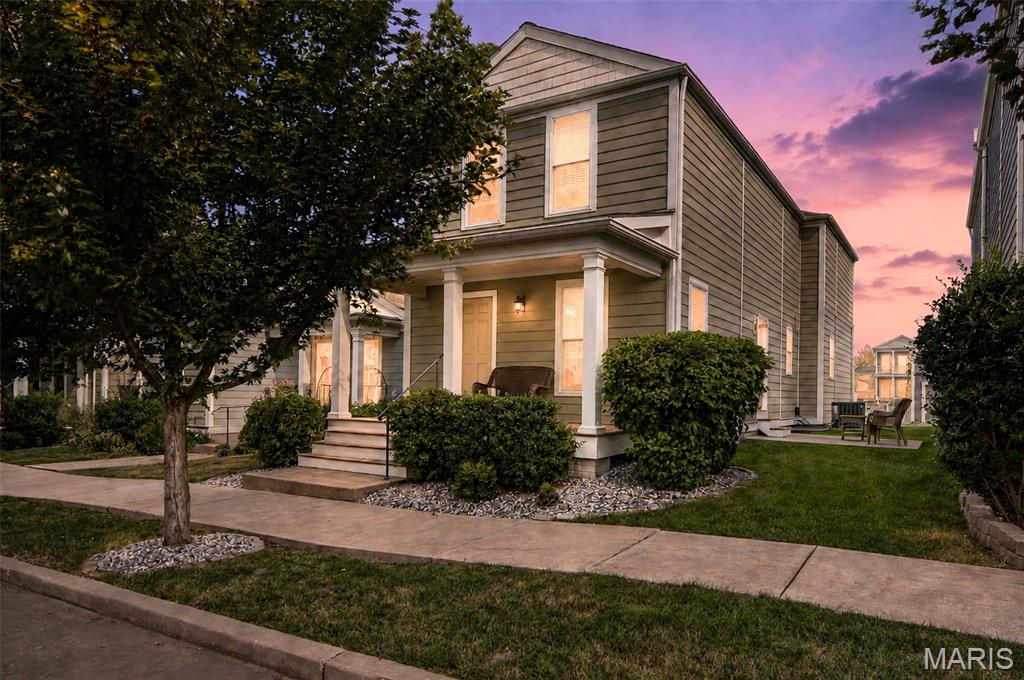 This 2-story colonial home in New Town at St. Charles offers 1,552 square feet of comfortable, low-maintenance living. Built in 2016, the main level features an open layout with natural light, seamlessly connecting the spacious living area, dining space, and functional kitchen. Upstairs, the primary suite includes a private full bath and generous closet space, complemented by two additional bedrooms and a full hall bathroom. A full basement with an egress window provides ample storage or potential for future finished living space, while the two-car garage adds everyday convenience. Enjoy the perks of a vibrant community with neighborhood lakes, parks, all within the Orchard Farm School District and just steps from local dining and shopping. Schedule your tour today to experience everything this home and community have to offer!