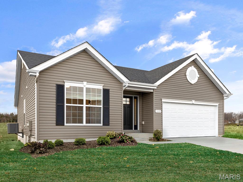 McBride Homes presents the Aspen II 3BR 2BA ranch-style will be ready this spring! Enjoy an open floorplan w/vaulted ceiling, 6ft windows, & beautiful wood laminate flooring throughout main living areas. Spacious great rm w/ceiling fan & large window. Kitchen has Level 4 Brellin White 42” tall cabinetry w/large center island & breakfast bar, quartz countertops, SS GE appliances, & large walkin pantry. The dining area has a sliding glass door that leads to a covered future patio area w/ceiling fan prewire. The primary suite has a large window, dual closets, & private bath wiidouble sink vanity & walkin shower. Other extras include main floor laundry, ¾ bath rough in at LL, 2-panel interior doors, & coach lights at two car garage. The Timbers is a 75-acre master planned community surrounded by scenic hills, woods, & common ground. Enjoy peace of mind with McBride Homes’ 10 yr builders warranty & great customer service! Similar photos shown.