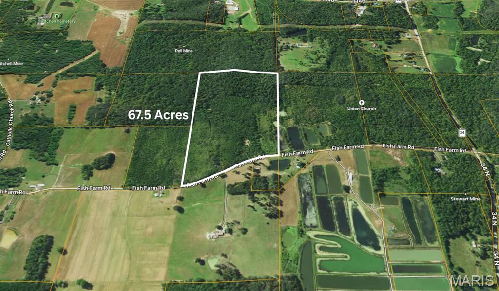 67.5 ± Acres on Fish Farm Rd — Heavily Timbered
Discover a rare large contiguous timber tract in Hardin County — 67.5 ± acres of mature
hardwoods with substantial paved road frontage on Fish Farm Rd, located in the heart of
Southern Illinois’s Shawnee Hills. The property features rolling, buildable terrain at
approximately 430 ft elevation, well outside any flood zone, making it ideal for recreation
or long-term investment.  The opportunity is wide open for a hunting retreat, family
compound, cabin site, or timber investment property.
This is prime trophy whitetail and turkey country, surrounded by some of Southern Illinois’s
best outdoor destinations, including Shawnee National Forest (280,000+ acres),
Cave-In-Rock State Park, Garden of the Gods Wilderness, and Lusk Creek Wilderness, all
within a short drive. The property also benefits from low annual taxes of $174.18, electric
nearby (not yet connected), and fiber internet availability in the surrounding area via
Shawnee Communications. Buyer will be responsible for installing a well, septic, and
completing all due diligence,