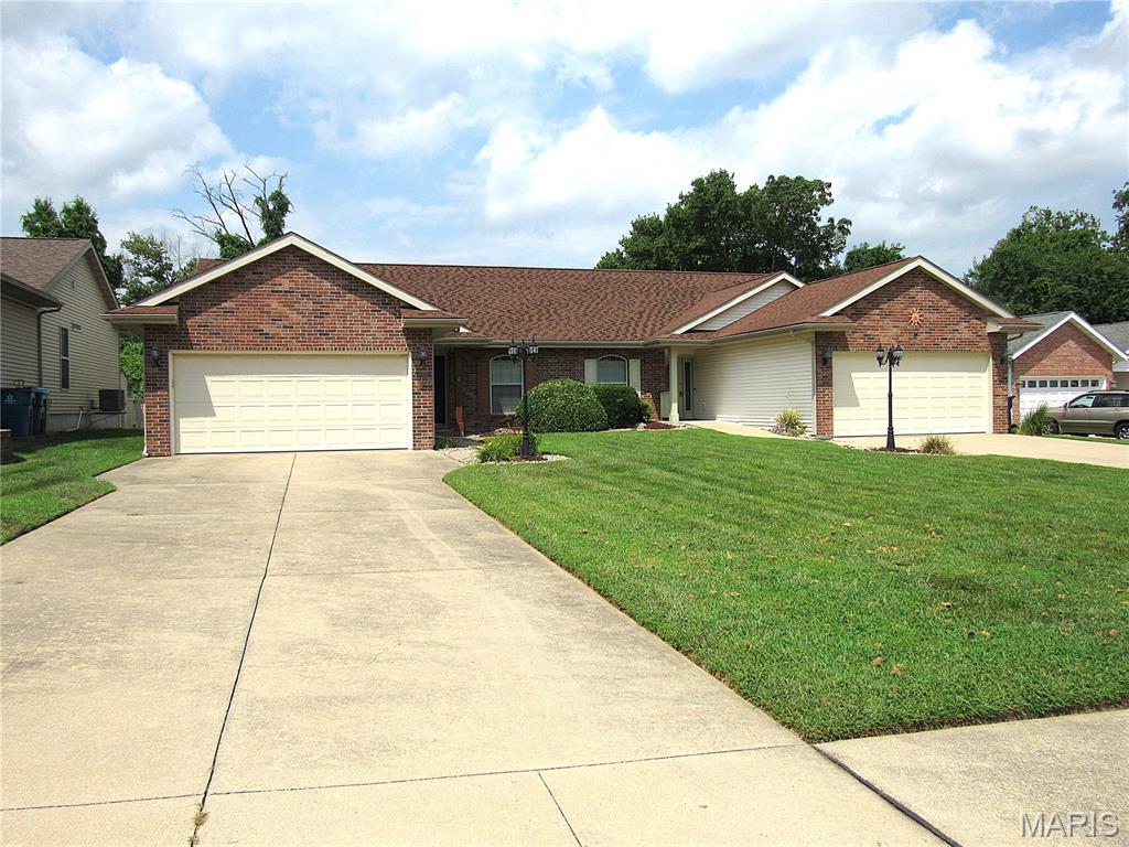 Welcome home! Quiet cul de sac in a 55 year old and older community in Alton. This well-designed home offers one-level living, with two bedrooms, two baths, a den and a main floor laundry. The primary suite has a walk-in closet and a private bath. The center of the home has an open layout, ideal for relaxing or entertaining. The kitchen has stainless appliances and ample cabinets. A screened porch off the living room provides additional opportunity for relaxing, enjoying a morning cup of coffee or reading outside! Attached 2-car garage. Full, unfinished, basement.