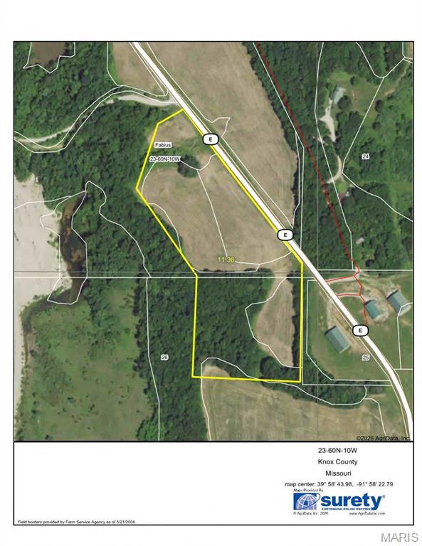 12 ac in Knox County, Missouri being split off a larger tract. Would make an ideal building spot. Just south of Newark. Lot has access to public water & electric Priced at $10,000 per acre. Will be subject to a survey.