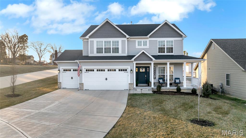 This beautifully maintained 2-story home offers 4 bedrooms and 3.5 baths in the sought-after Steeple Hill Estates neighborhood, complete with great curb appeal. The open floorplan creates an easy flow for everyday living and entertaining, highlighted by an upgraded kitchen with modern finishes and generous workspace. The large primary suite provides a comfortable retreat, while most bedrooms feature walk-in closets for excellent storage. Upstairs includes a convenient Jack and Jill bath, offering a functional layout for family or guests. Step outside to a fantastic backyard designed for entertaining and relaxing. This home shows exceptionally clean and well cared for throughout, complete with a 3-car garage for added storage and convenience. Built in 2022 by Flower & Fendler Homes… truly move-in ready.