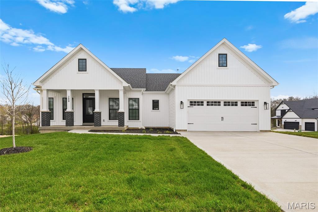 Welcome to 200 Copper Stone Court in Wentzville—a like-new 2024 ranch on a premium corner lot in a quiet cul-de-sac. This one-owner home features a light-filled open floor plan and a gourmet kitchen with quartz countertops, center island, designer cabinetry, and tile backsplash, perfect for everyday living and entertaining. Just off the kitchen, you’ll love the spacious walk-in pantry with custom shelving and additional prep/storage space, offering both function and convenience. The split-bedroom layout includes a private primary suite with a spa-inspired bath, while additional bedrooms offer flexibility for guests or a home office. Enjoy the deck overlooking the fully sodded yard with sprinkler system, plus a walk-out basement with bath rough-in ready for your vision. Added upgrades include a Halo H2Zero Ultimate whole-home water filtration and conditioning system. Move-in ready with modern finishes and located close to shopping and dining—don’t miss this one!