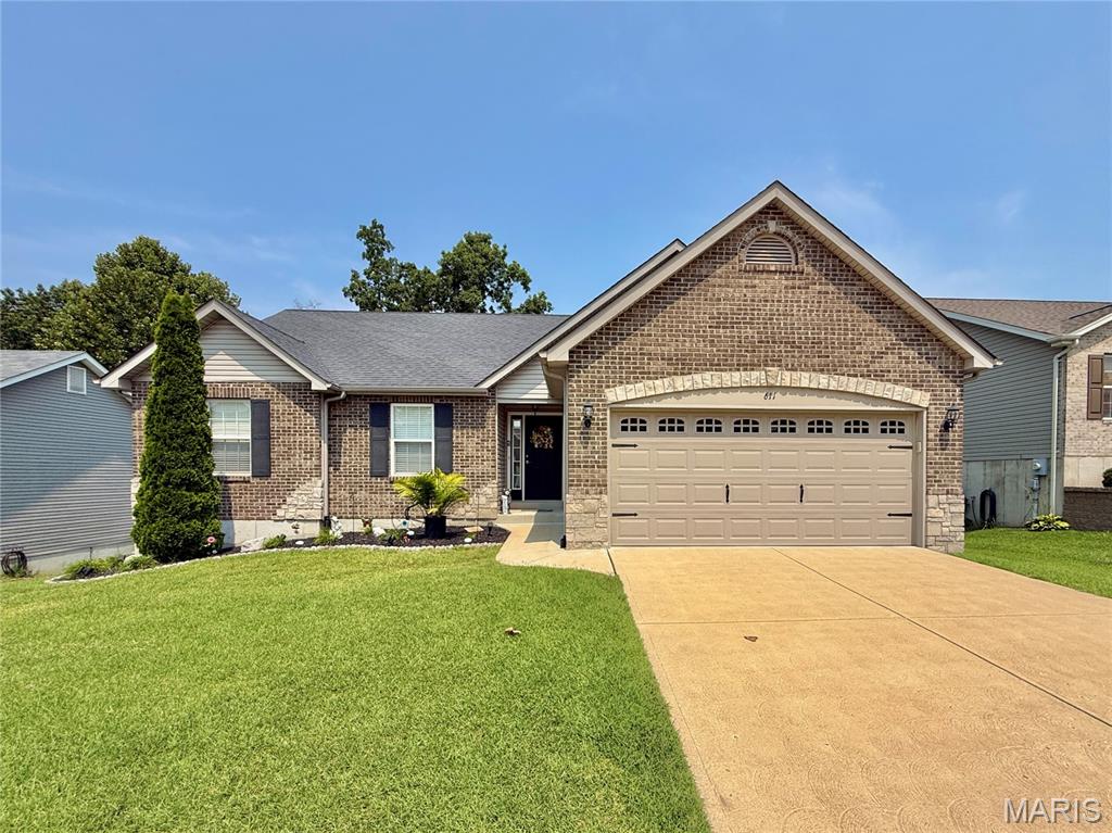 Welcome home to this beautiful 3-bedroom, 2-bath ranch situated on approximately 0.26 acres in the desirable Lockeport Landing subdivision!.  This move-in ready home offers over 1,500 sq. ft. of comfortable main-level living with an open, inviting layout designed for everyday living and entertaining. The spacious living room features gorgeous hardwood floors. The kitchen and dining area flow seamlessly to a maintenance-free deck—perfect for morning coffee or evening BBQs. The private primary suite includes a walk-in closet and its own full bath, while two additional bedrooms and another full bath provide plenty of space for family or guests. Enjoy the convenience of main-floor laundry and all-electric utilities. A water softener is already installed and owned.  The full unfinished walk-out basement offers endless possibilities with a rough-in for a future bathroom and an added egress window, making it ideal for a future fourth bedroom, recreation area, or additional living space. Step outside to the level backyard featuring a partial concrete patio beneath the deck providing even more outdoor entertaining space.