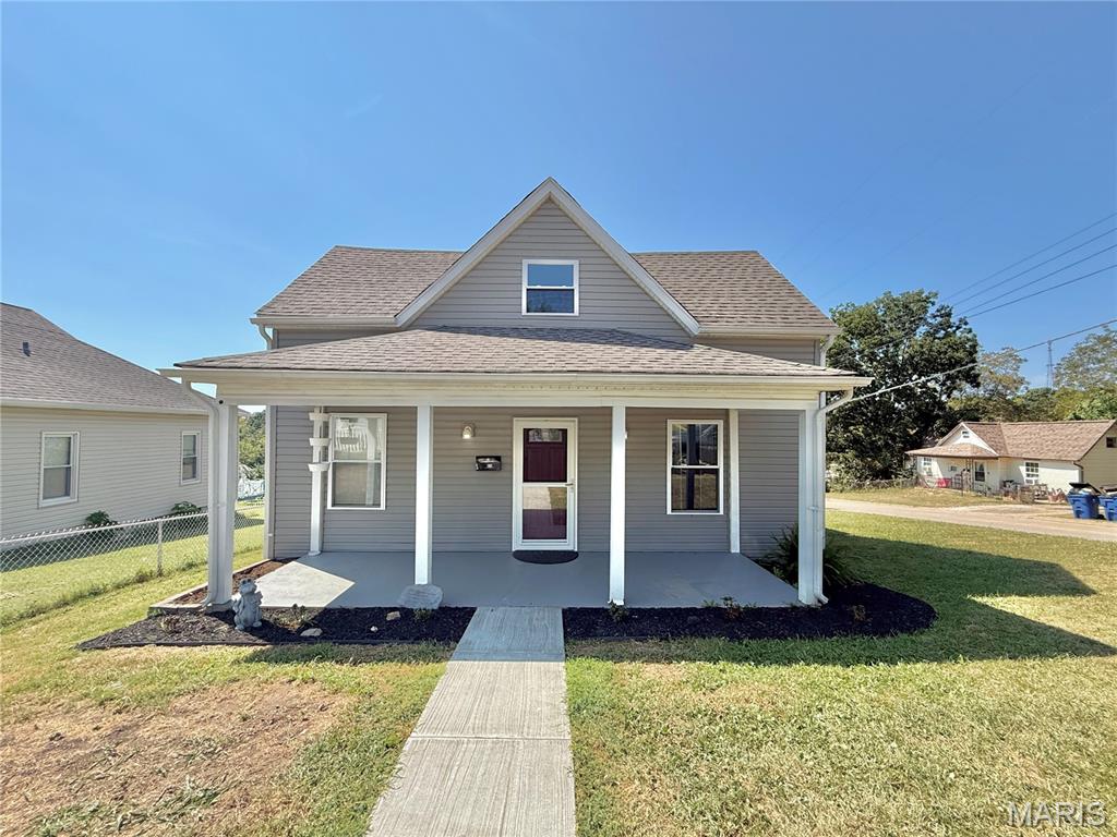 Charming and beautifully refreshed 3-bedroom, 1 bath home in De Soto! This inviting home offers a wonderful combination of character, updates, and functional living space. Step inside to find a spacious living area featuring attractive updated flooring, fresh finishes, and plenty of natural light. The kitchen offers an abundance of cabinetry and countertop space along with stainless steel appliances, making it both functional and inviting. Outside, you'll love the covered front porch, perfect for relaxing and enjoying the neighborhood, along with a rear deck and fully fenced backyard. The generous yard provides plenty of room for outdoor activities, gardening, entertaining, or simply enjoying your own private space. Close to local amenities, shopping, dining, schools, and more. If you're looking for an affordable home with updates, character, and a great outdoor space, this one is definitely worth a look!