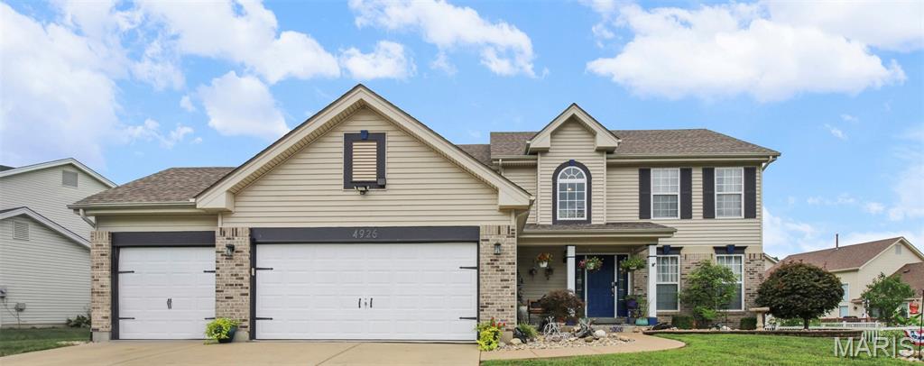 Beautiful and spacious 2-story home in the desirable Romaine Springs Estates subdivision in Fenton, located in Jefferson County and served by the highly rated Fox C-6 School District! Perfectly positioned directly across the street from the neighborhood POOL, clubhouse, small LAKE, and common area, this home offers both convenience and an exceptional community setting. Featuring 4 bedrooms, 4 bathrooms, and a full, partially finished basement complete with a sleeping area and full bath, there's plenty of room for family, guests, or flexible living space. The Oversized 3-car garage includes a dedicated workshop, ideal for hobbyists, projects, or extra storage. Situated on approximately .27 acres, the beautifully landscaped and fully fenced backyard creates a private outdoor retreat with a tranquil koi pond and inviting fire pit-perfect for relaxing or entertaining! Two laundries! Main Floor Laundry, PLUS a utility room in the basement w/washer and dryer + sink. Ideally located in Fenton with convenient access to I-55, shopping, dining and everyday amenities at Gravois Bluffs, while also placing you near Fenton City Park, the Meramec Greenway, George Winter Park, Buder Park and a variety of family-friendly recreation and entertainment options. Public schools include: Meramec Heights Elementary, Ridgewood Middle and Fox High School, with several private-school options also available throughout the Fenton area, including: St Paul, Our Savior Lutheran, Heritage Christian Academy, and St John. Survey and Floor Plan available. All appliances Stay, including washer + dryer! 1 year Choice Ultimate Home Warranty has been purchased for the new owner(s). Private showings by appointment.