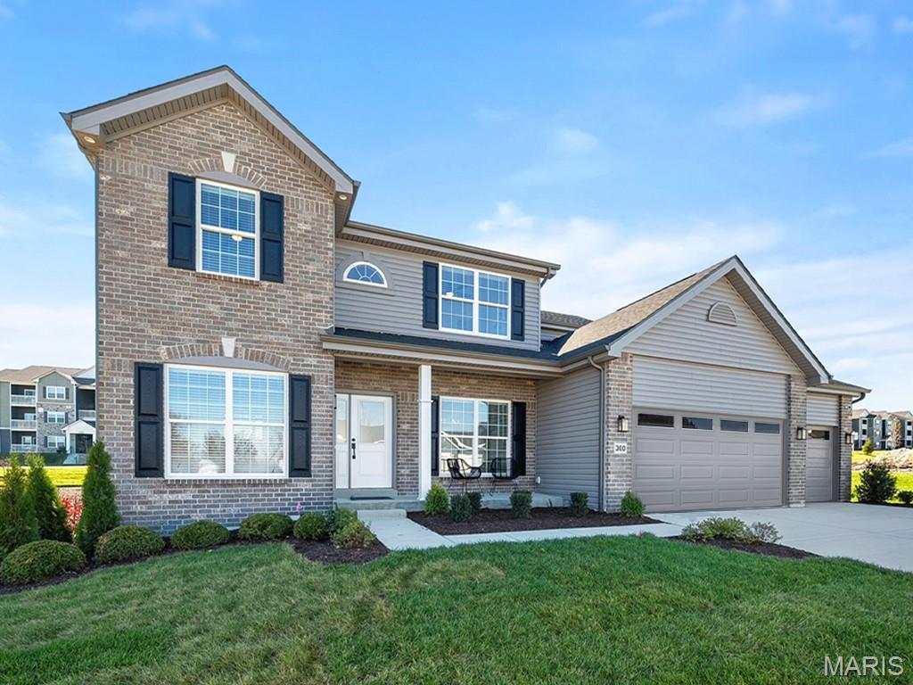 New McBride Homes Sequoia 2-story 4BR/2.5BA DISPLAY HOME FOR SALE—ready now! A 2-story foyer is flanked by formal living & dining rooms. Large family room has a 6-window bay, ceiling fan & linear fireplace. Breakfast area w/sliding glass door to backyard. Gourmet kitchen has quartz countertops, backsplash, 42” Winstead Frost cabinets, center island w/breakfast bar in Winstead Greyhound, walk-in pantry & stainless GE appliances. Butler’s pantry, powder room, 9’ ceilings, 6’ windows & wood laminate flooring on the main floor. Open spindled staircase to upstairs primary suite w/large walk-in closet & luxury bath w/shower, corner tub, double vanity. 3 extra bedrooms, hall bath & upstairs laundry. Dual zone HVAC, brushed gold fixtures, white 2-panel doors, LL ¾ bath rough-in & more! Hawk Ridge offers beautiful new homes in Lake St Louis near restaurants & entertainment! Enjoy peace of mind with McBride Homes’ 10 year builders warranty & incredible customer service! Display photos shown.