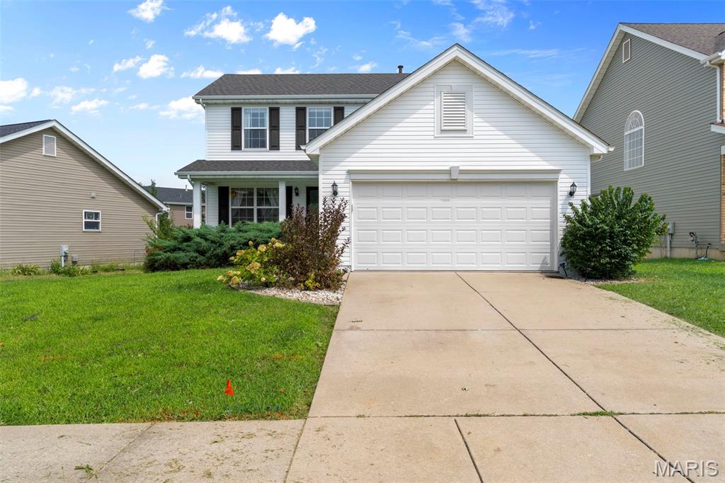 This charming, move in ready home offers a spacious layout filled with natural light. Step inside where you will fall in love with a neutral color scheme throughout, luxury vinyl plank floors, neutral paint, and updated fixtures.  Family size kitchen with abundant cabinetry, center island, planning desk or coffee bar,  and expansive dining area. Sliding door leads to deck, new in 2024, that over looks level, fully fenced backyard. Main floor laundry and powder bath complete the first floor. Upstairs you’ll find a generous sized master bedroom with a full bath, and walk in closet. Two additional bedrooms provide flexibility for family, guests, or a home office. The unfinished basement offers endless possibilities for additional living space, storage, or recreation. Home backs to neighborhood common space that offers covered pavilion, sports court, park, and walking path. New roof 2024, new a/c 2021, sump pump 2023, microwave 2025. Clean home that has been nicely maintained.