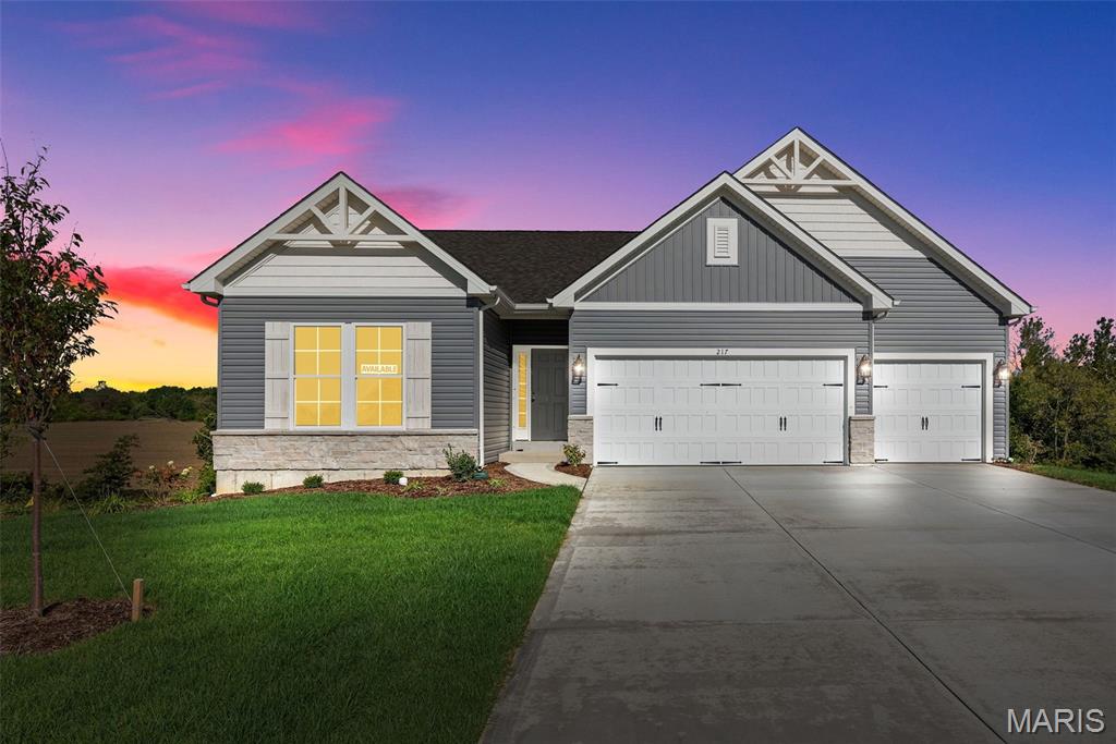 For a limited time enjoy 15,000 in flex cash toward your new home. Ask a New Home Specialist for complete details.The Westbrook is a beautifully designed to-be-built ranch-style home that offers the perfect balance of modern style and everyday comfort. Its split-bedroom, open-concept layout features a sunlit great room and family dining area that flow seamlessly into one of the largest kitchens you’ll find in a home this size. The kitchen is a cook’s dream, offering abundant counter space, a spacious prep island, GE appliances, and a walk-in pantry. The owner’s suite serves as a private retreat with a luxurious bath and large walk-in closet, while two additional bedrooms and a full bath complete this thoughtfully designed floor plan. The standard 3-car garage opens directly into the convenient laundry/mud room for effortless daily living. Personalize your Westbrook with options such as vaulted ceilings, a cozy fireplace, bay windows, or an open staircase to the lower level. Every Rolwes Company home includes enclosed soffits and fascia, a fully sodded yard, and a professional landscape package for lasting curb appeal. Images shown may reflect optional features. See your Sales Representative for a full list of included features and community details.