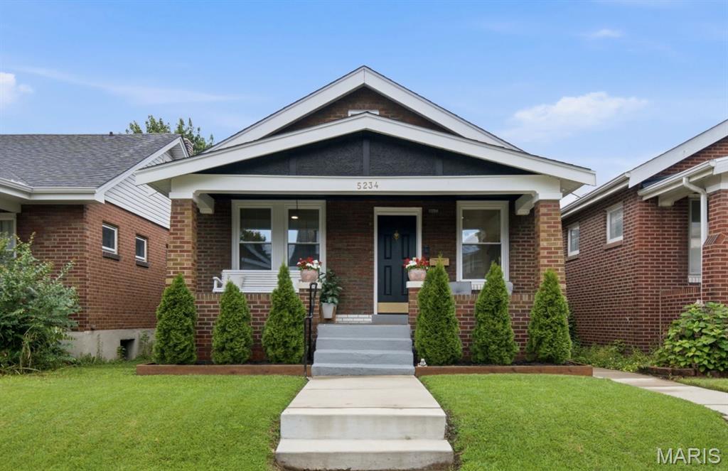 Looking for a move-in ready home with stylish updates and classic South City charm? Welcome to this beautifully renovated full-brick home in the heart of Princeton Heights, just moments from neighborhood parks, local restaurants, shopping, and all the conveniences that make this one of St. Louis’ most sought-after communities. Inside, you’ll appreciate the perfect blend of original character and modern design. Refinished hardwood floors flow throughout the home, complemented by modern light fixtures, and abundant natural light. The beautifully remodeled kitchen is the centerpiece of the home, featuring quartz countertops, a full-height quartz backsplash, modern cabinetry, and stainless steel appliances that are all included with the sale. The thoughtfully updated bathroom continues the contemporary feel, while the convenient main-floor laundry adds everyday functionality rarely found in homes of this style. Two generously sized bedrooms complete the main level, offering comfortable living with a smart, efficient layout. Beyond the cosmetic updates, extensive improvements provide added peace of mind, including newer roof (2025), newer windows, updated plumbing, updated electrical, a new water service line from the street, and a newer sewer line. Outside, enjoy the low-maintenance brick exterior and private backyard with room to relax, entertain, or garden. Combining modern finishes, quality updates, and an unbeatable Princeton Heights location, this move-in-ready home offers the best of city living with nothing left to do but unpack. Schedule your private showing today.