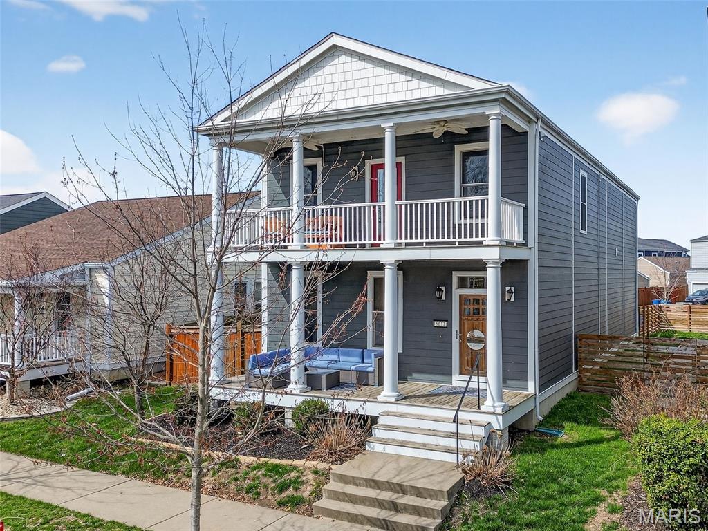 Move-In Ready Beauty with Double Balconies & Water Views! Welcome to this stunning 4-bedroom, 3.5-bath home offering over 2,000 sq. ft. plus finished basement. Step inside to discover 9’ ceilings and LVP flooring throughout the main level. The kitchen features quartz countertops, subway tile backsplash, custom cabinetry, center island & pantry. The dining area, coat closet & beautifully styled shiplap powder room complete the main floor. Upstairs, the primary suite offers a private retreat with access to a balcony overlooking the water, walk-in closet, and bath featuring adult-height dual vanity & walk-in shower. 3 additional bedrooms, versatile loft area, laundry room & linen closet add to the upper level. The finished lower level is complete with rec area, full bath & bonus room w/ a Murphy bed. Step outside to enjoy a nice size fenced-in backyard with expanded patio.  An attached 2-car garage and extended driveway offer plenty of parking.  Nestled in one of the area’s most desirable communities, this vibrant neighborhood called New Town @ St. Charles offers resort-style living at its finest — featuring pools, including an impressive 700-foot lazy river. Enjoy scenic lakes and canals ideal for fishing, swimming, floating, kayaking, and paddleboarding, along with an amphitheater, popular restaurants, volleyball and pickleball leagues, a grocery store, coffee shop, bakery, charming shops, and so much more!
